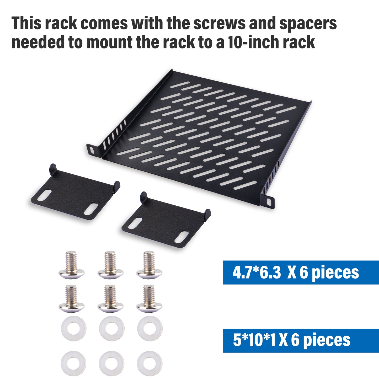 DeskPi RackMate Accessories Rack Shelf 10 inch 0.5U Rack for T0/T1 Server Cabinet