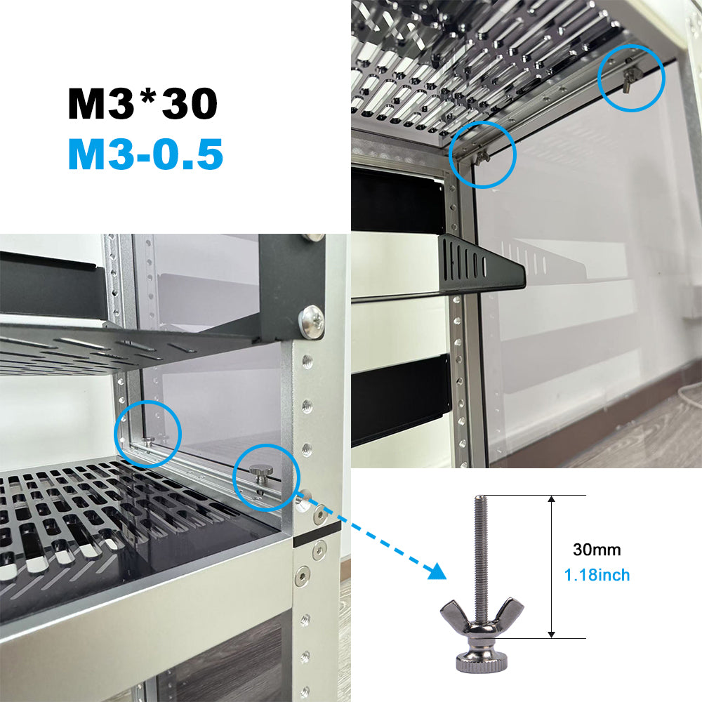 DeskPi RackMate Accessories for T0/T1/T2 Server Cabinet #M3-0.5 Screws