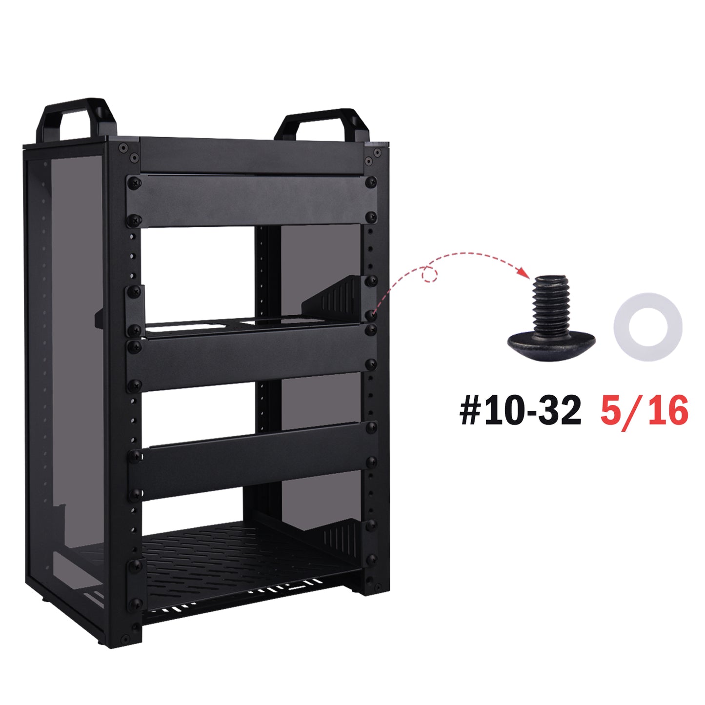 DeskPi RackMate Accessories #10-32 5/16 Black Screws for 10 Inch Server Cabinets