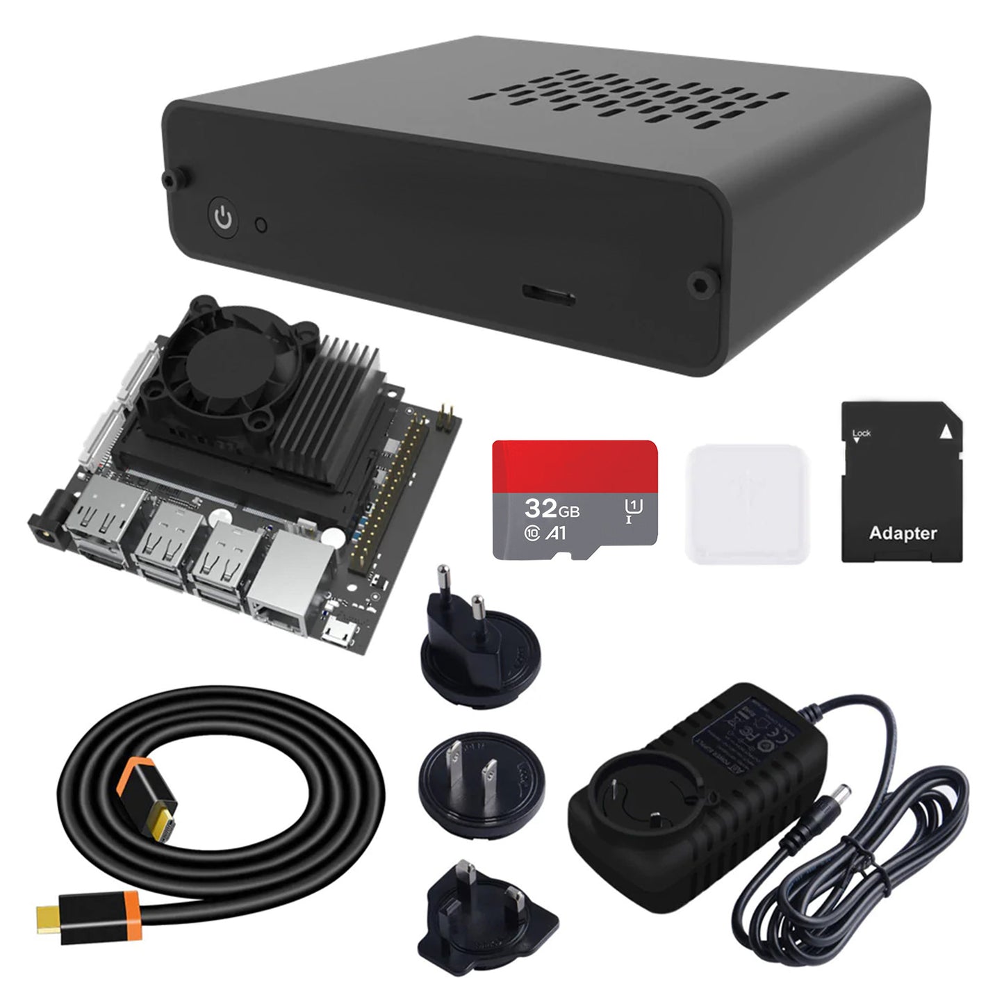 DeskPi Nano Case for Jetson Nano B01 Version, with Cooling Fan for NVIDIA Jetson Nano Developer Kit Small AI Powerful Computer
