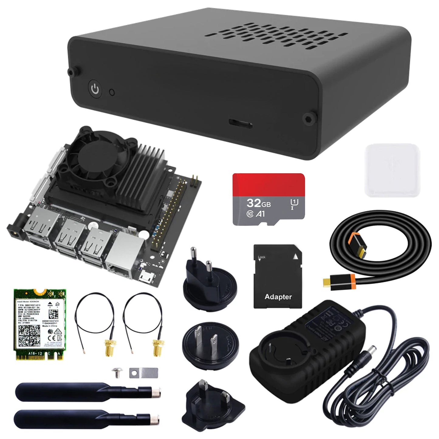 DeskPi Nano Case for Jetson Nano B01 Version, with Cooling Fan for NVIDIA Jetson Nano Developer Kit Small AI Powerful Computer