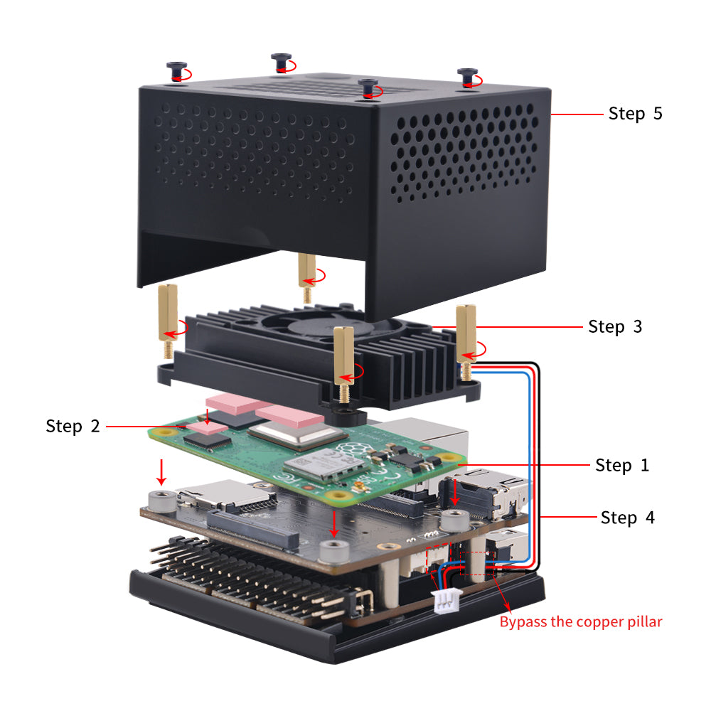 GeeekPi DeskPi ITX Case Kit voor DeskPi Super6c Raspberry Pi CM5/CM4 Cluster Mini-ITX-bord, met 3 stuks 12V-ventilator en 6 stuks aluminium koellichaamkoeler voor Raspberry Pi Compute Module 4 GeeekPi DeskPi ITX Case Kit voor DeskPi Super6c Raspberry Pi CM5/CM4 Cluster Mini-ITX-bord, met 3 stuks 12V-ventilator en 6 stuks aluminium koellichaamkoeler voor Raspberry Pi Compute Module 4