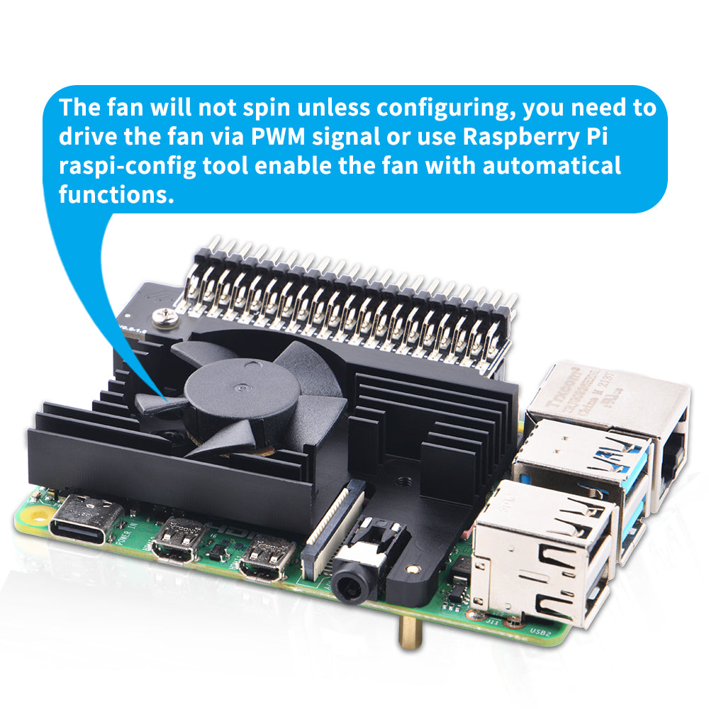 DeskPi Lite M.2 Case with M.2 SATA SSD Expansion Board for Raspberry Pi 4B, with Power Button/ Heatsink with PWM Fan/ Dual Full-Size HDMI/ Extra Two USB Ports