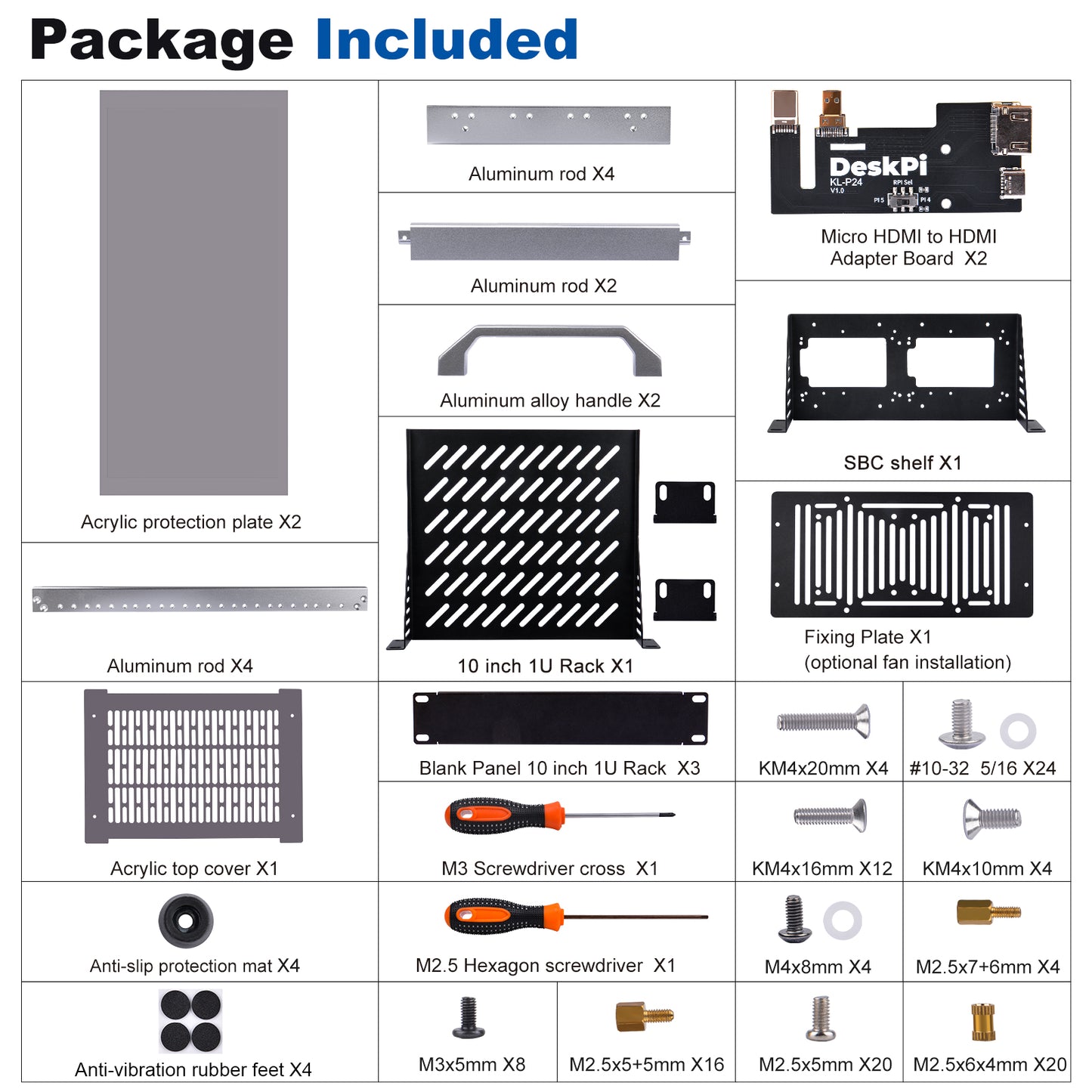 DeskPi RackMate T1 Rackmount, 10 Inch 8U Server Cabinet for Network, Servers, Audio, and Video Equipment