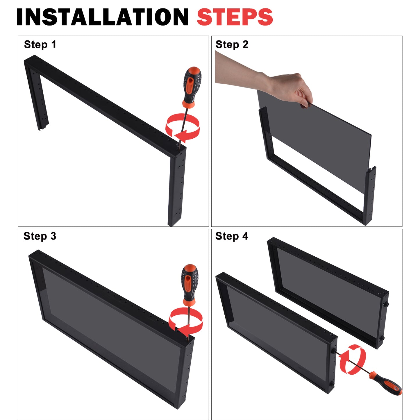 DeskPi RackMate T1 Light Version, 10 Inch Black 8U Server Cabinet for Network, Servers, Audio and Video Equipment