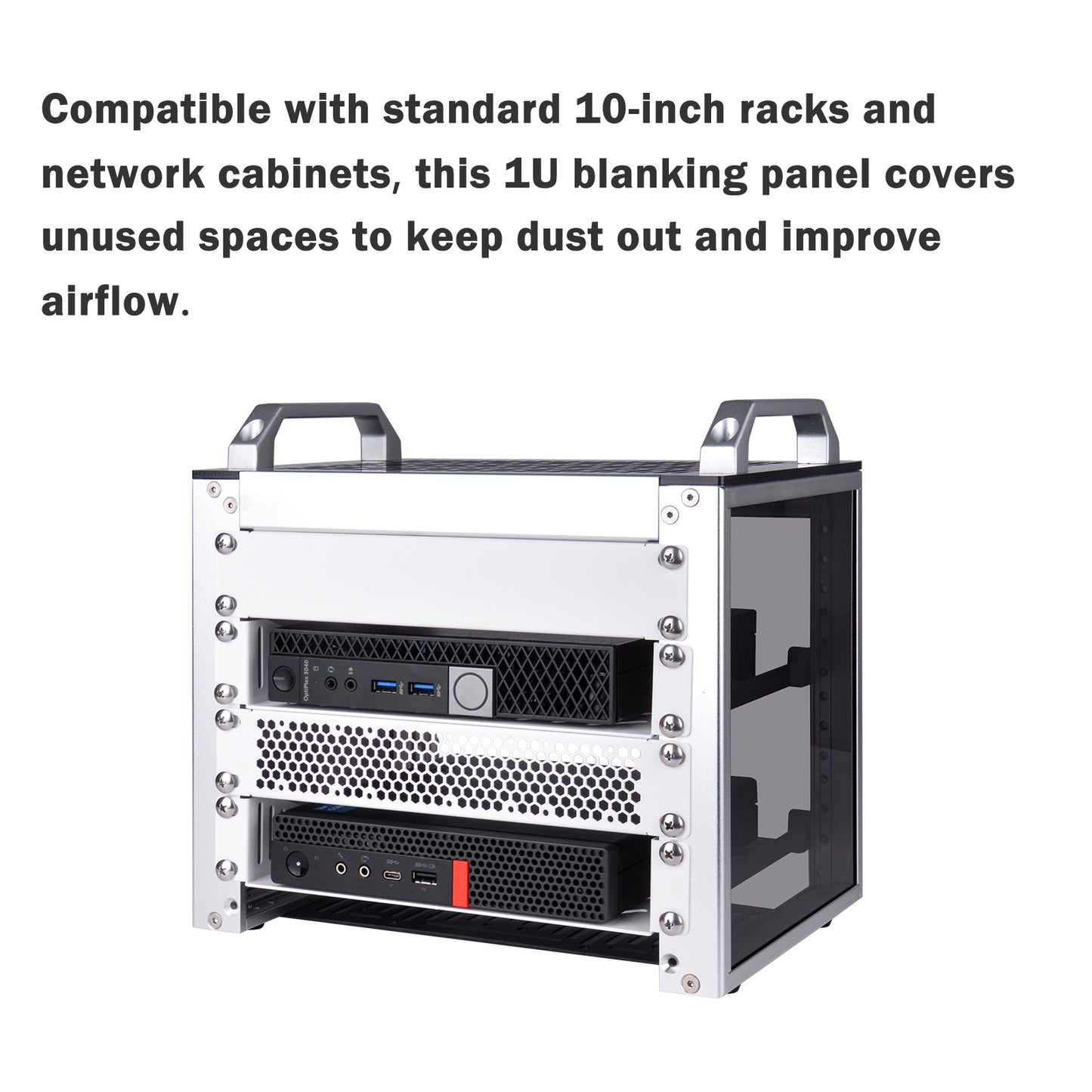 DeskPi Rackmate White 10" 1U Blank Panel for T0/T1/T2 Server Cabinets