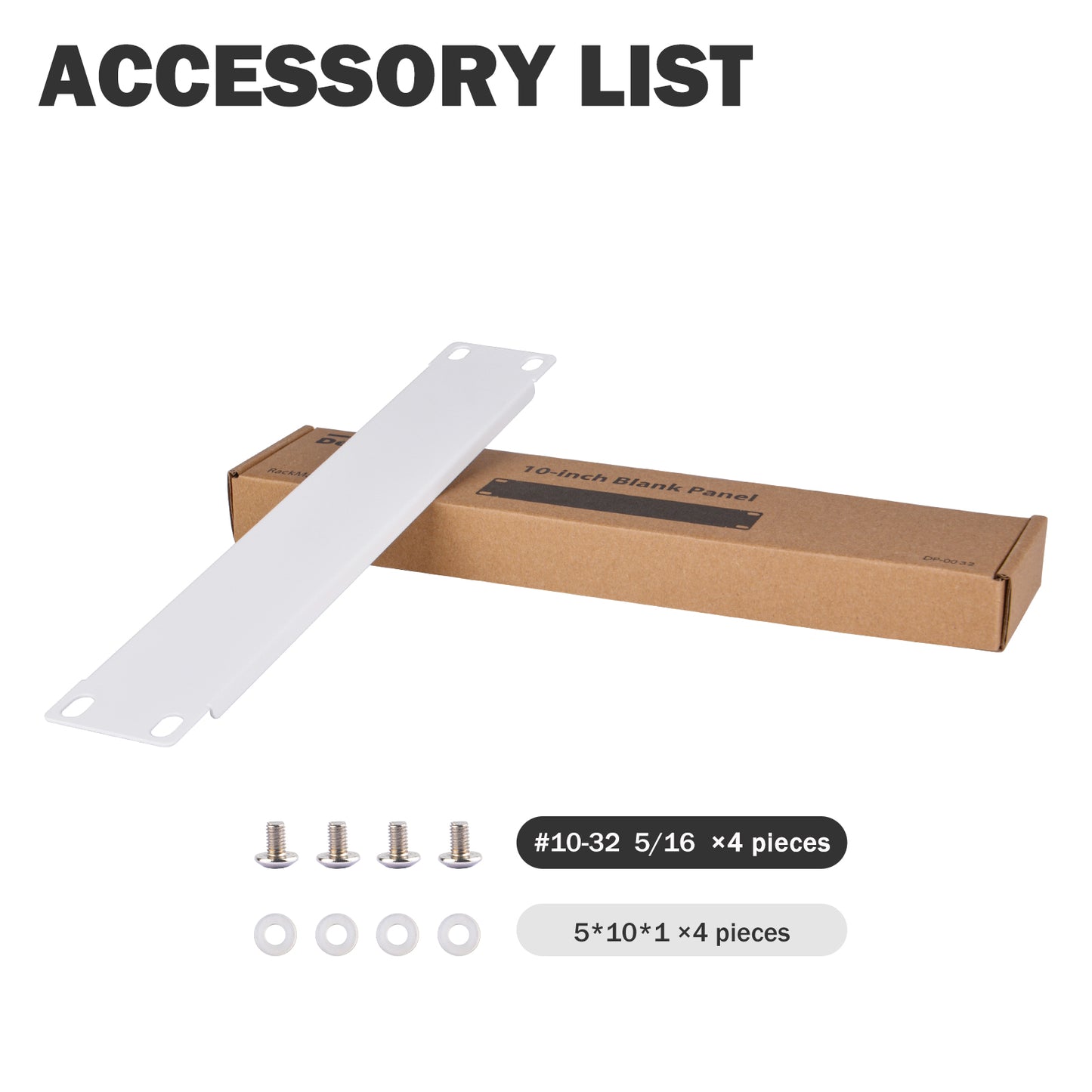 DeskPi Rackmate White 10" 1U Blank Panel for T0/T1/T2 Server Cabinets