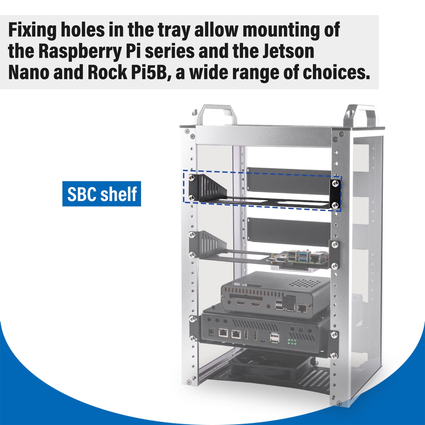 DeskPi RackMate Accessories SBC Shelf 10 inch 1U Rack