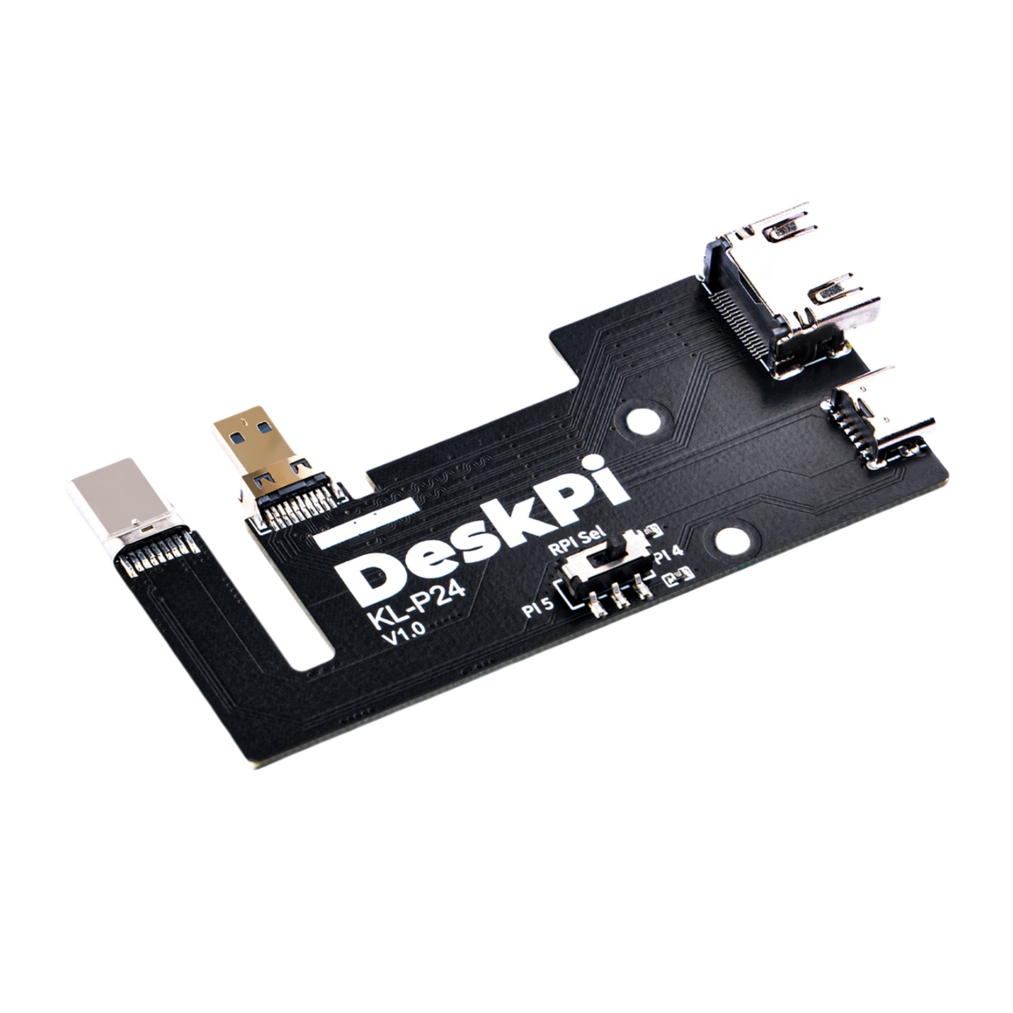 DeskPi KL-P24 Micro HDMI to HDMI Adapter Board for Raspberry Pi 5 / Pi 4B, Compatible with DeskPi SBC Shelf 10 inch 1U Rack