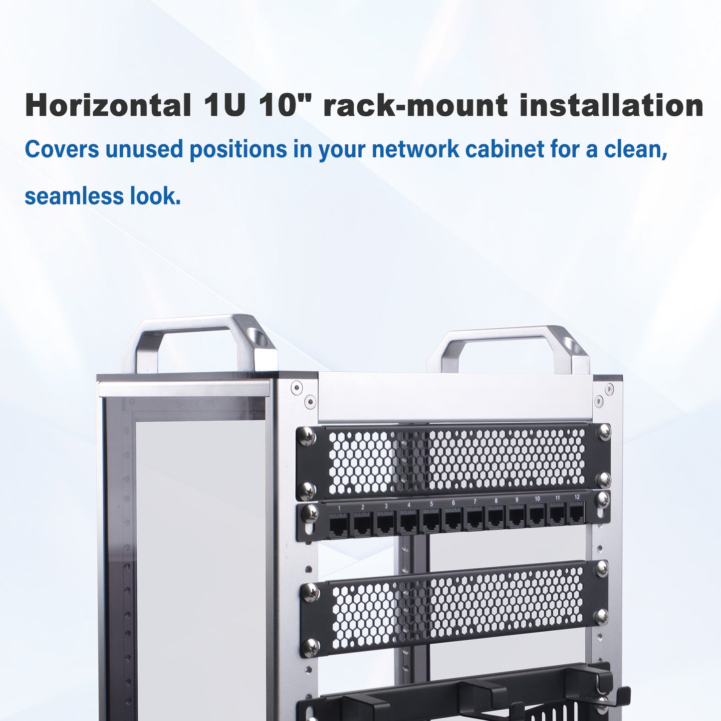 DeskPi Rackmate 1U Venting Blank Panel Metal Rack Mount for 10 Inch Server Rack / Network Cabinet