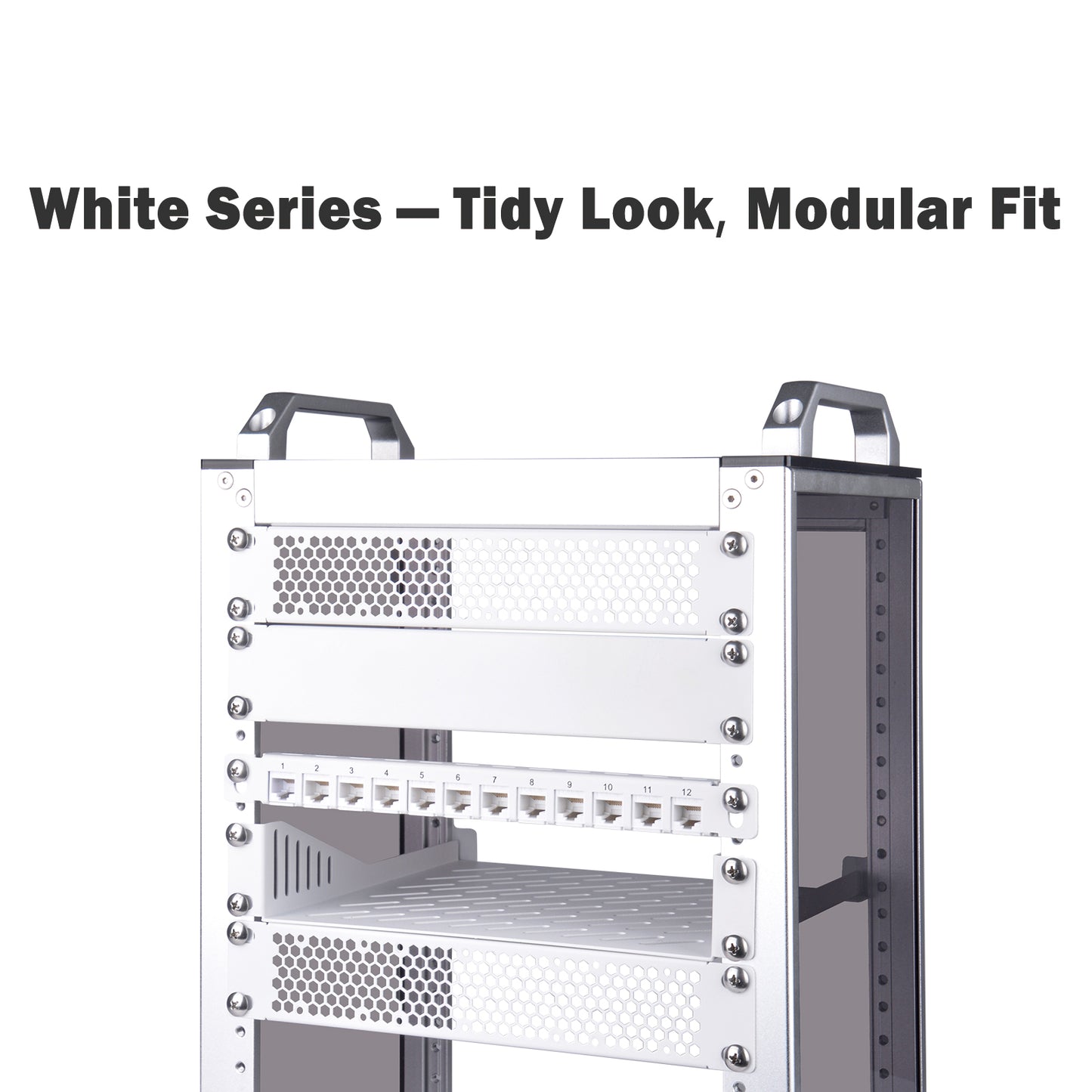 DeskPi Rackmate 1U Venting Blank Panel, White 10 inch Metal Rack Mount for T0/T1/T2 Server Cabinets