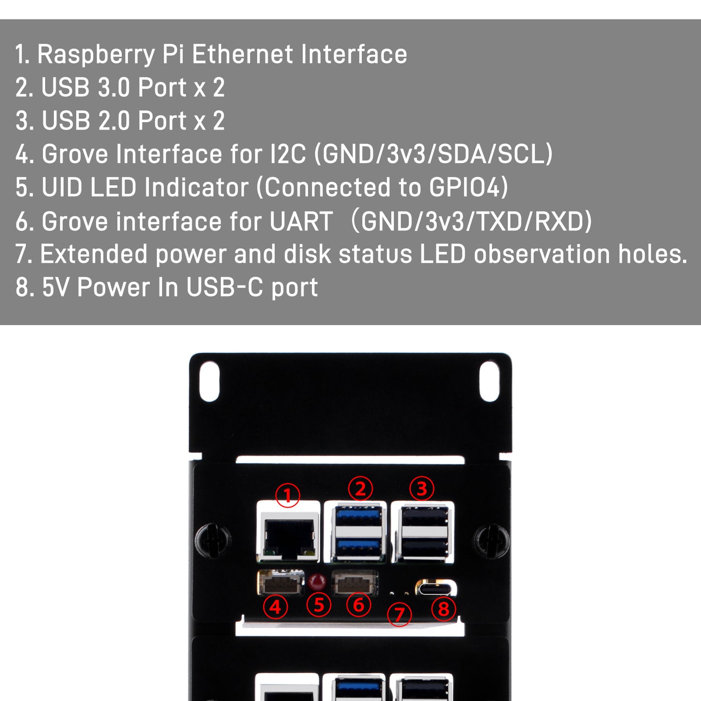 DeskPi Rackmate 10 inch 2U Rack Mount with 4 PCIE NVME Boards for Raspberry Pi 5
