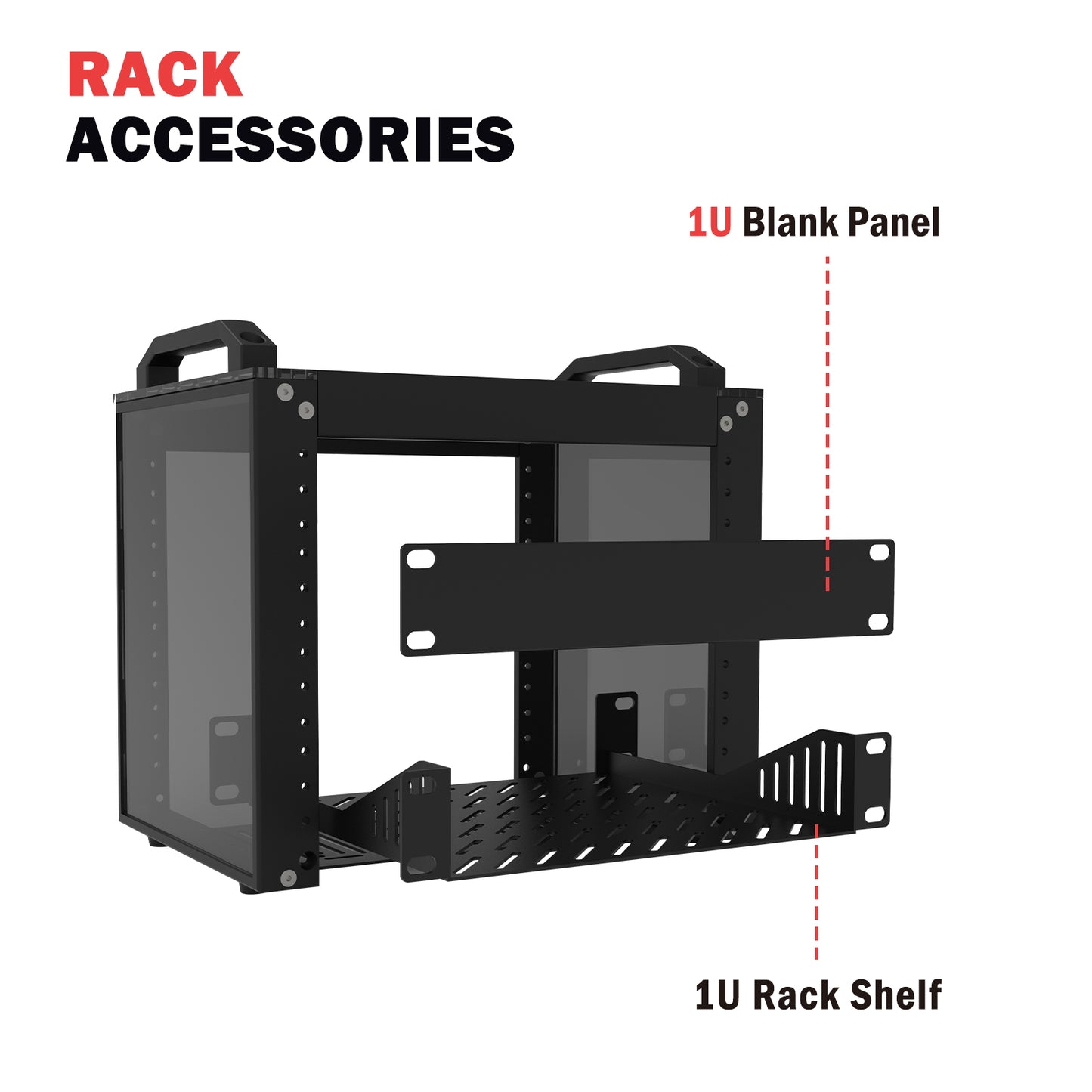 DeskPi RackMate T0 Black Version Rackmount, 10-inch 4U Server Cabinet for Network, Servers, Audio and Video Equipment