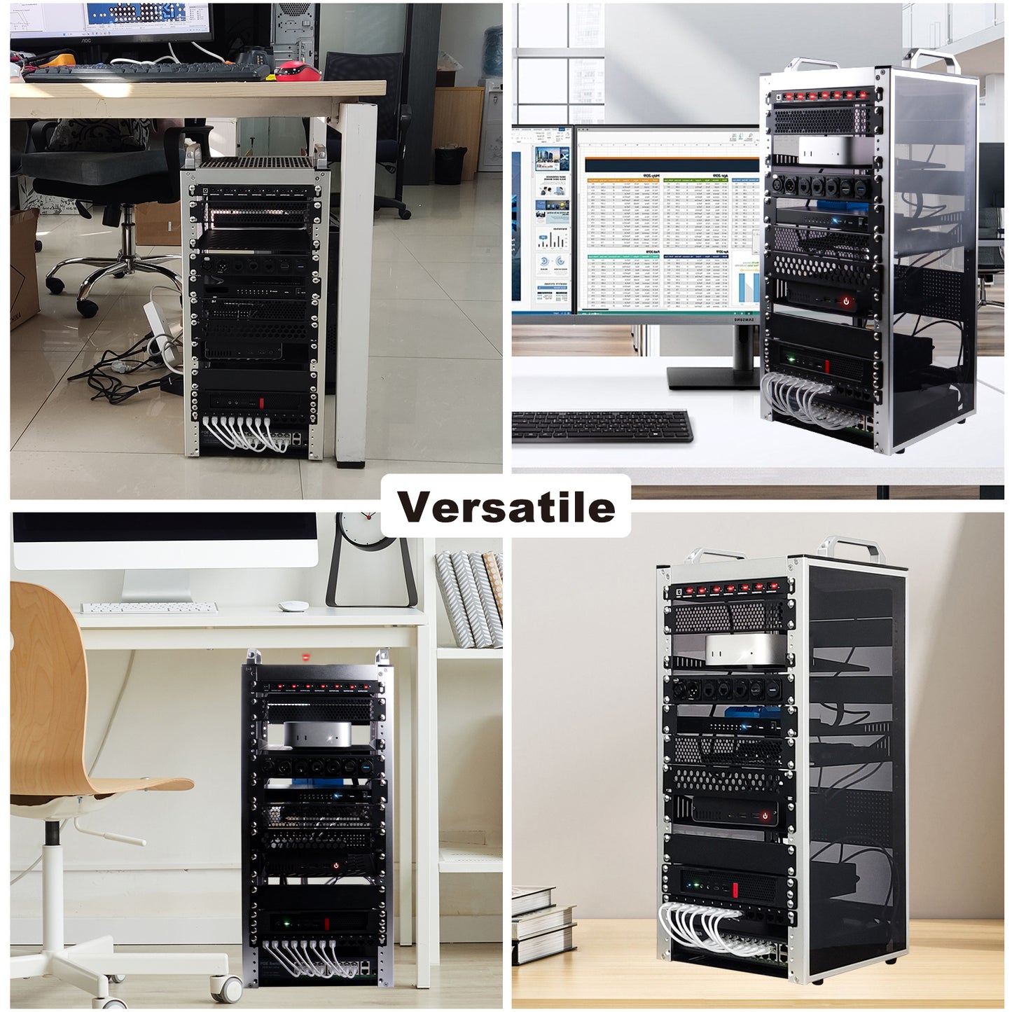 DeskPi RackMate T2 Rackmount, 12U Server Cabinet for Network, Servers, Audio, and Video Equipment