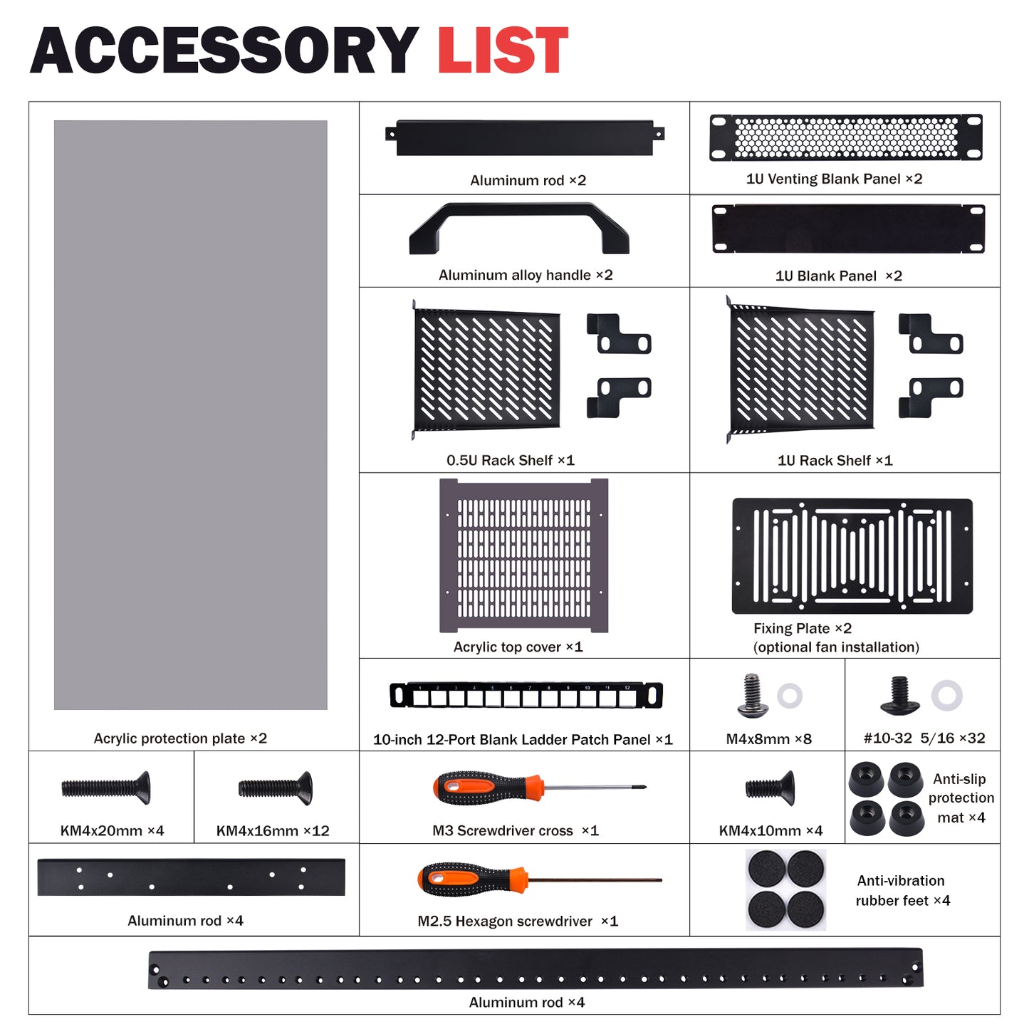 DeskPi RackMate T2 Light Version, 10 Inch Black 12U Server Cabinet for Network, Servers, Audio and Video Equipment