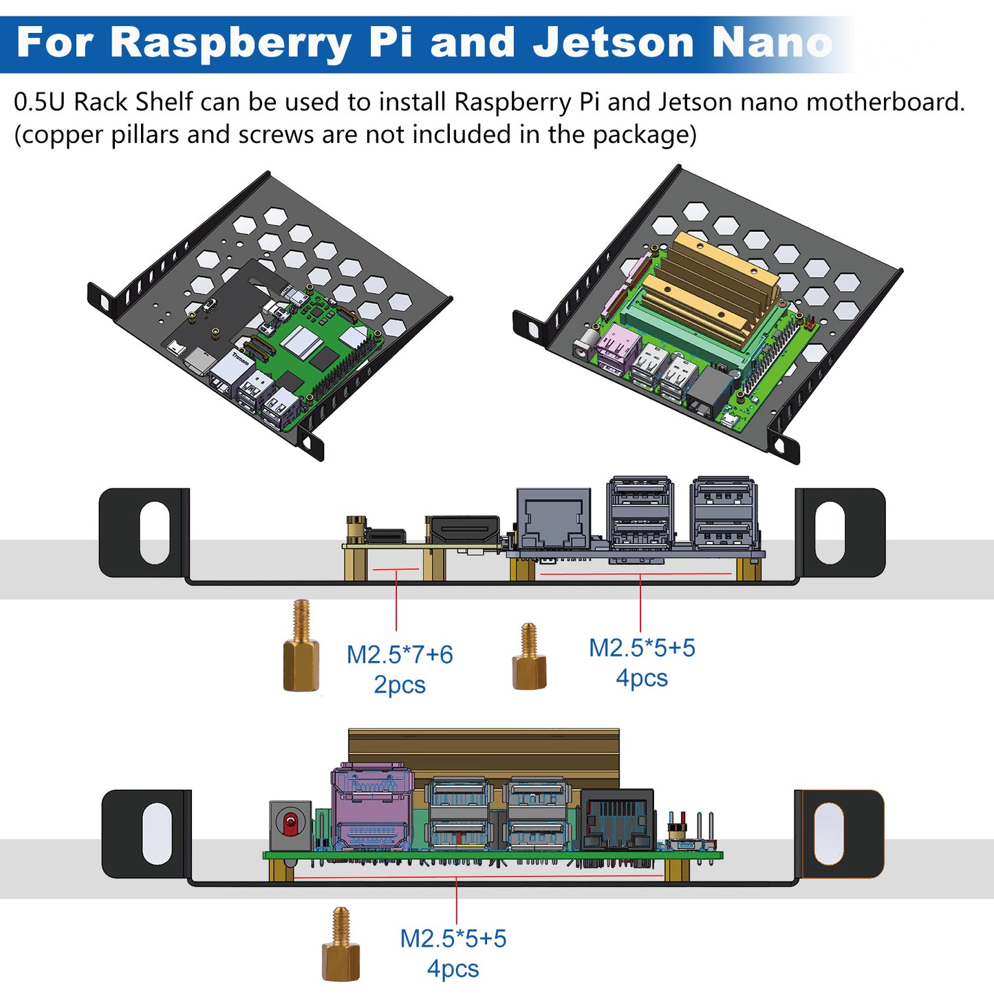 DeskPi RackMate TT Rackmount, Mini Server Cabinet for Network, Servers, Audio, and Video Equipment