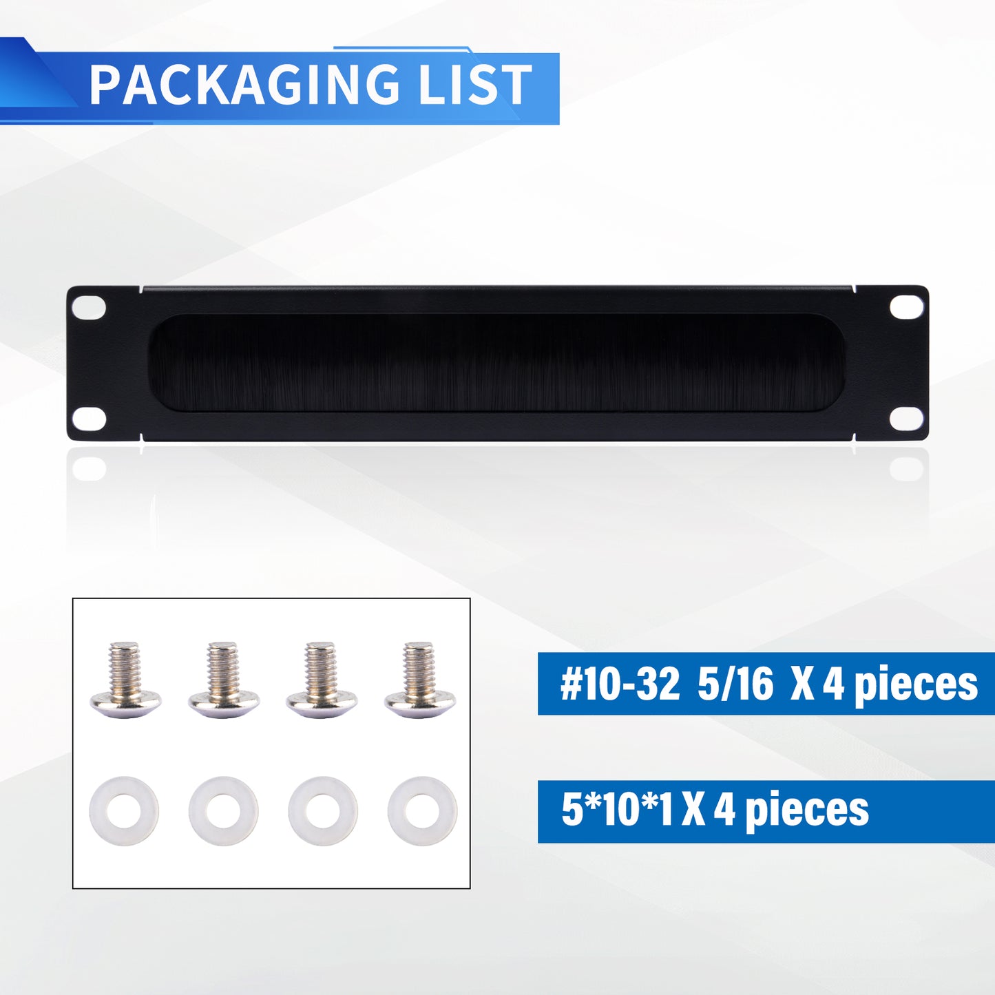 DeskPi RackMate Accessories 1U Rack Cable Entry Panel with Brush Strip for T0/T1/T2 Server Cabinet
