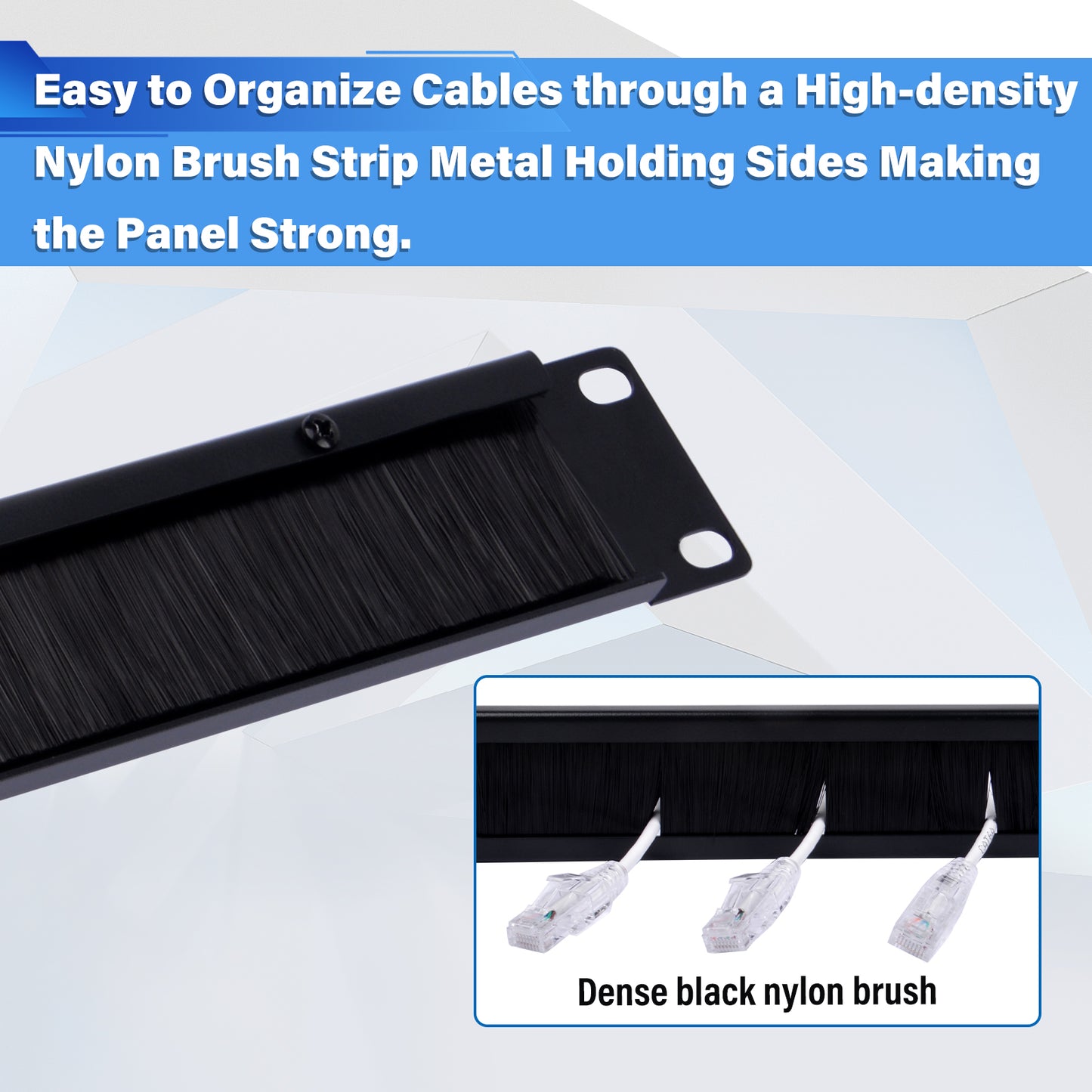 DeskPi RackMate Accessories 1U Rack Cable Entry Panel with Brush Strip for T0/T1/T2 Server Cabinet