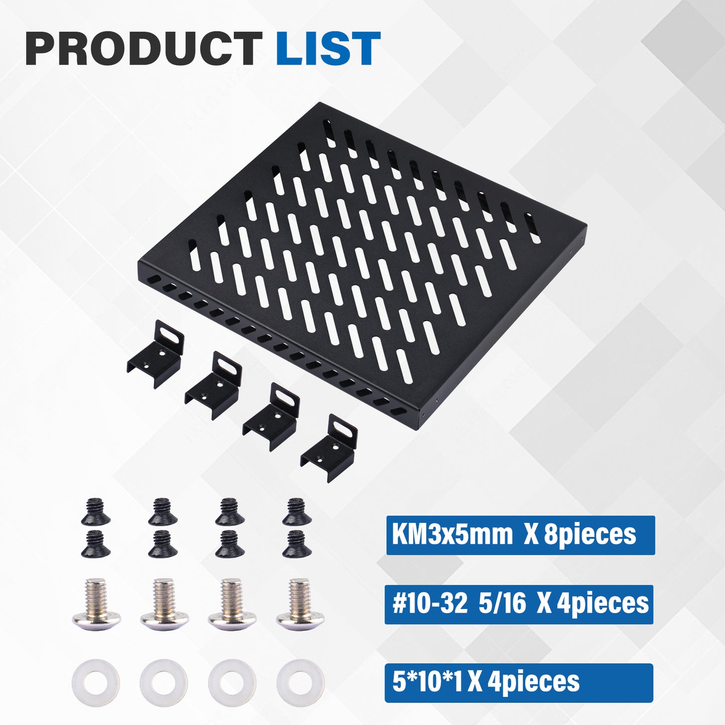 DeskPi RackMate 10-inch 0.5U Heavy Duty Rack Shelf for T0/T1 Server Cabinet