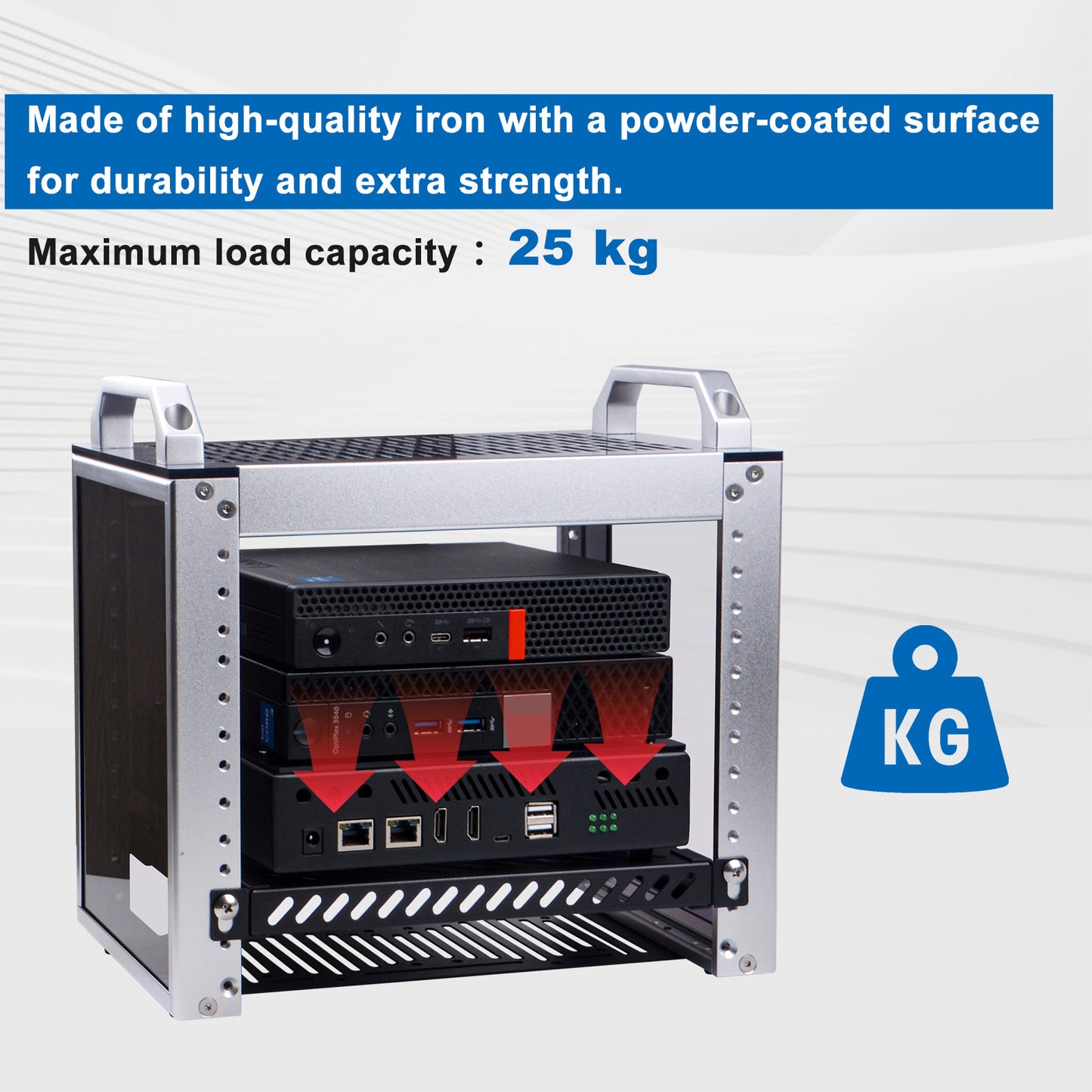 DeskPi RackMate 10-inch 0.5U Heavy Duty Rack Shelf for T0/T1 Server Cabinet