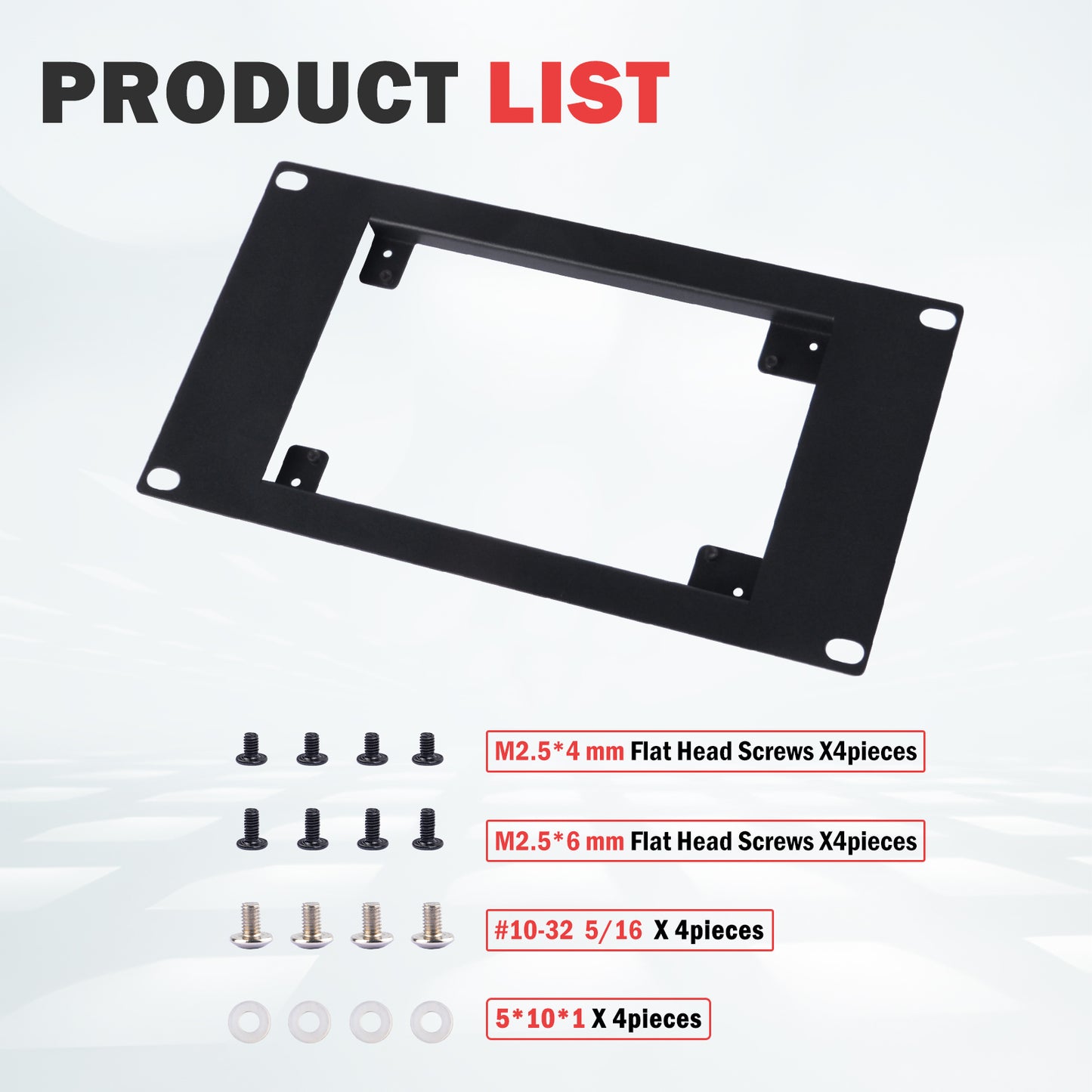DeskPi RackMate Accessories 7 Inch LCD Monitor Mounting Panel for 10-inch Server Cabinets