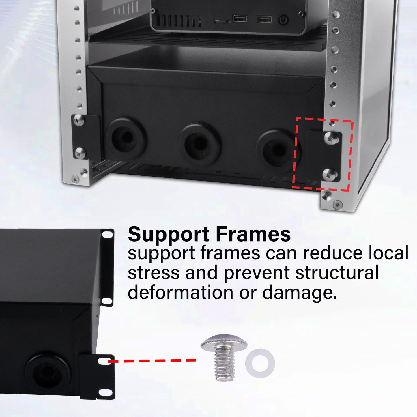 DeskPi RackMate 10-inch 2U Rackmount Drawer with Locks and Keys for T0/T1 Server Cabinets
