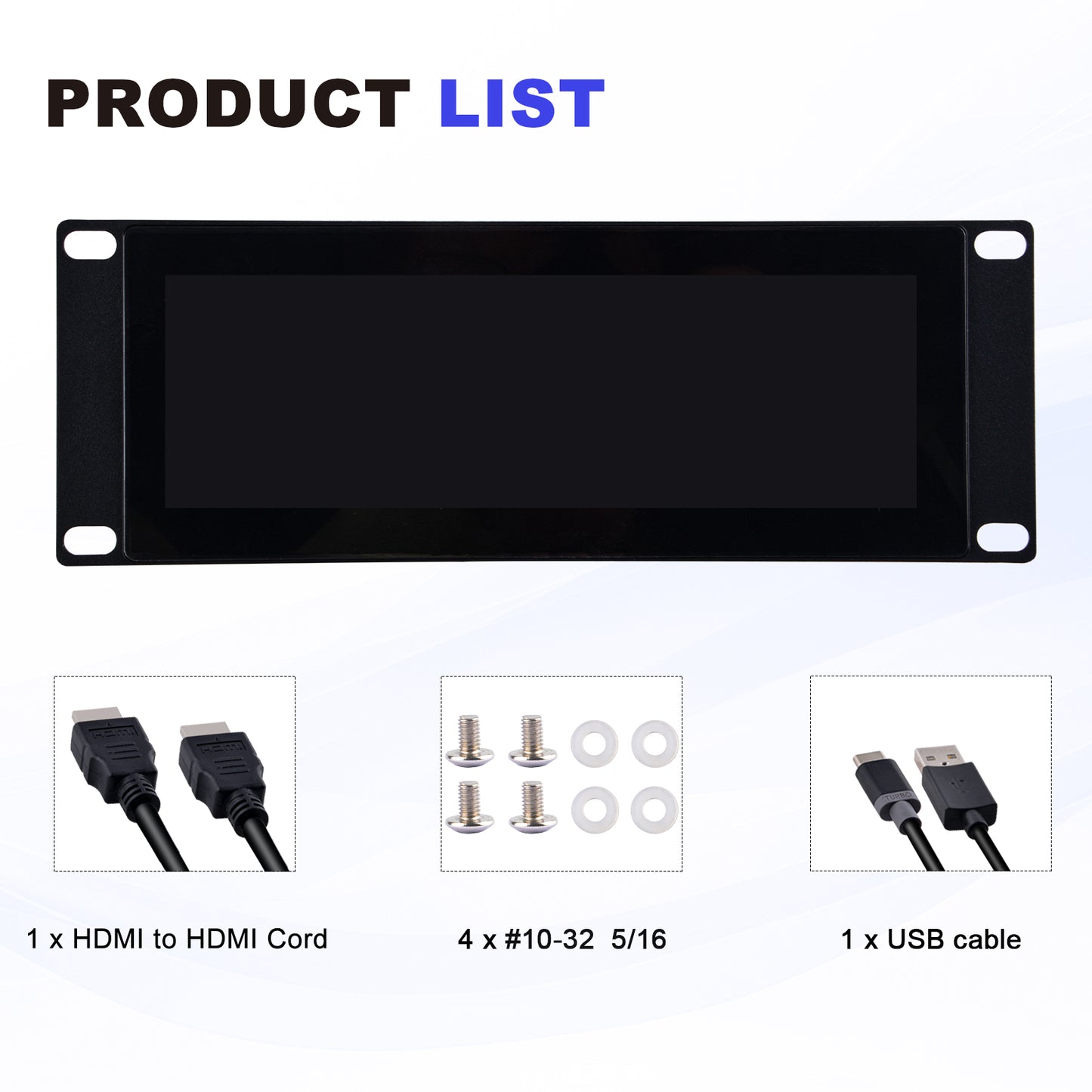 DeskPi 7.84-inch Touch Screen 1280X400 TFT LCD Display for 10 inch 2U Rack Rackmate, Supports Installation of T0/T1/T2