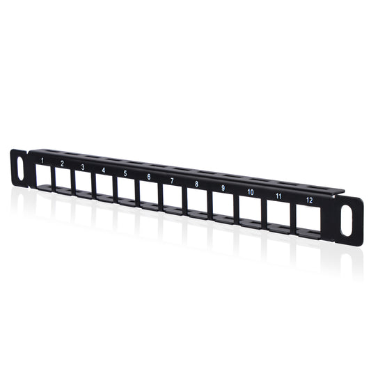 DeskPi Rackmate Accessories 10inch 12 Port Blank Keystone Patch Panel, Cable Management Rack for T0/T1/T2 Server Cabinets