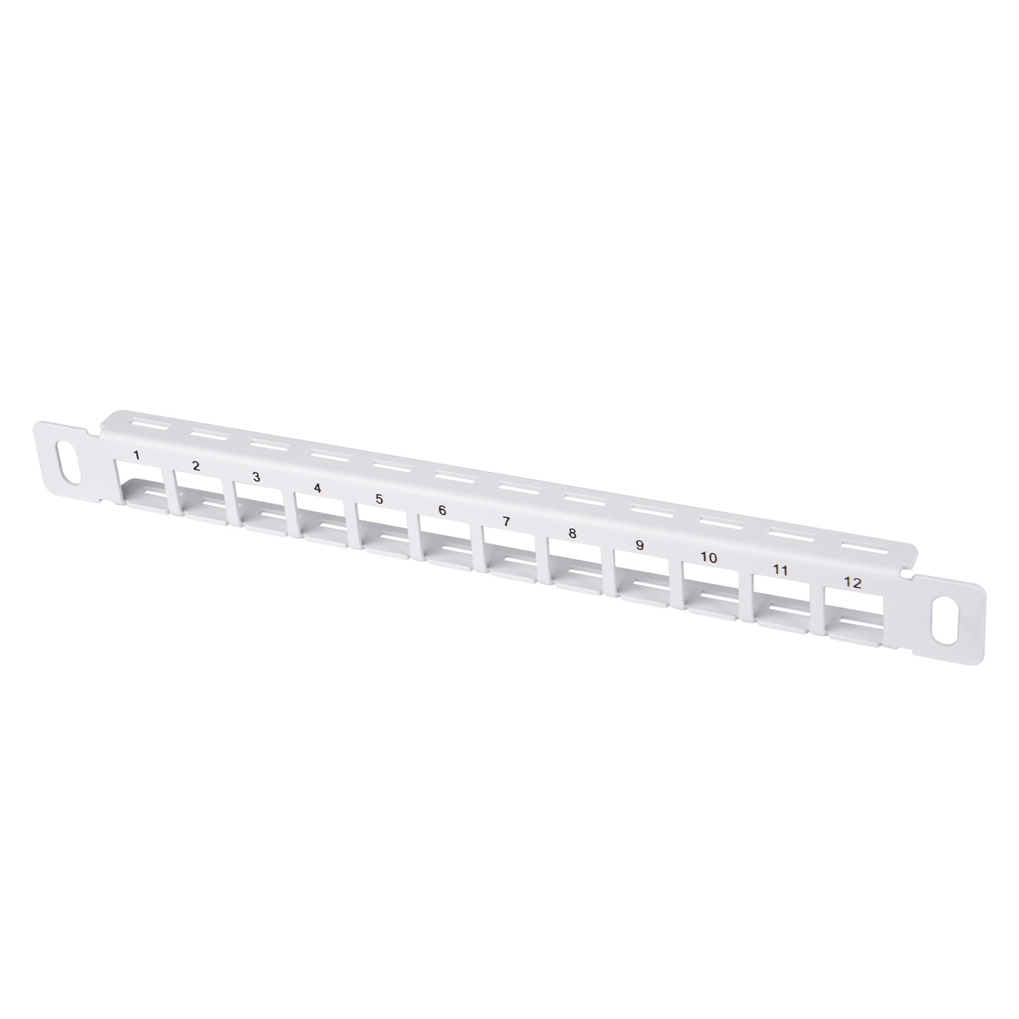 DeskPi Rackmate 12 Port Blank Keystone Patch Panel, White 10 inch 0.5U Cable Management Rack for T0/T1/T2 Server Cabinets