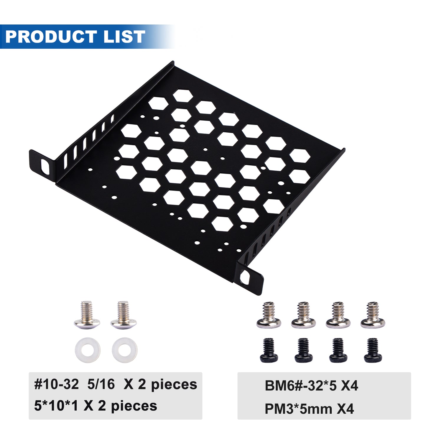 DeskPi RackMate Accessories 7-inch 0.5U Rack Shelf for TT Server Rack/Network Cabinet