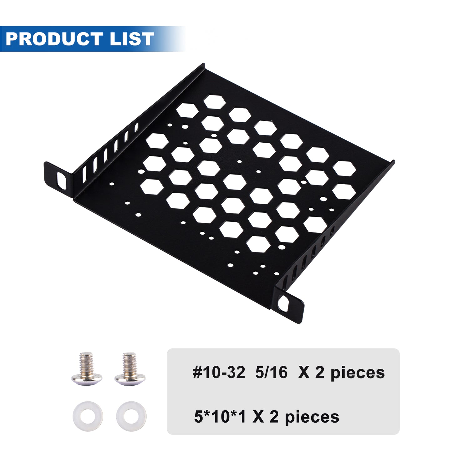 DeskPi RackMate Accessories 7-inch 0.5U Rack Shelf for TT Server Rack/Network Cabinet