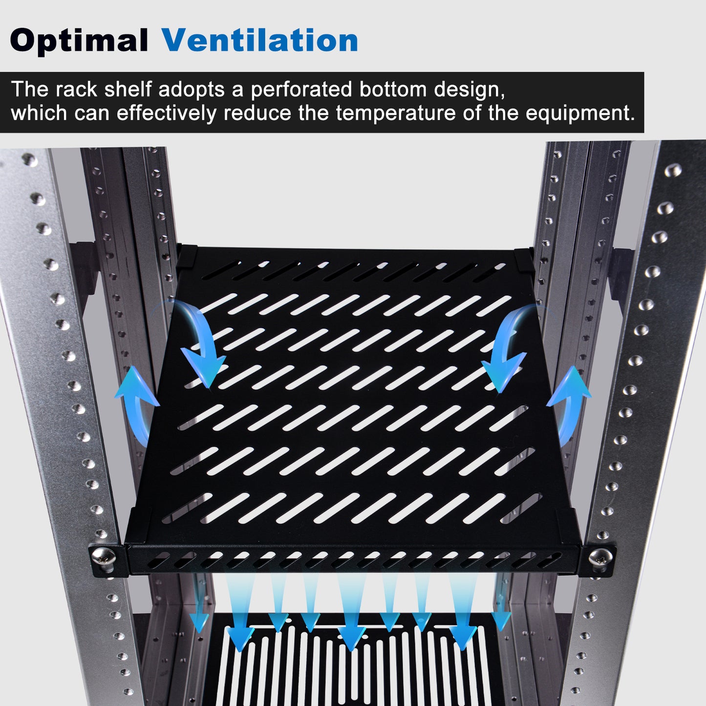 DeskPi RackMate Accessories 10-inch 0.5U Heavy Duty Rack Shelf for T2 Server Cabinet