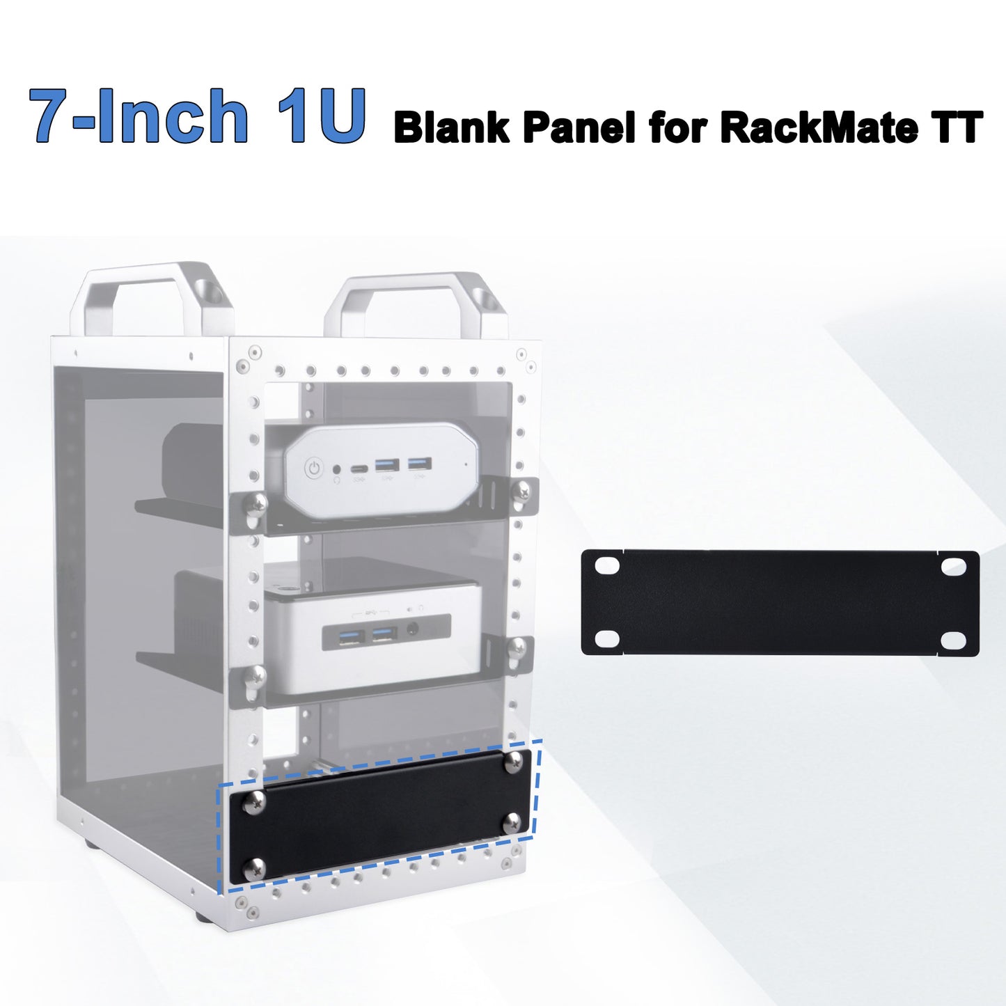 DeskPi RackMate 7-Inch 1U Blank Panel for TT Server Rack/Network Cabinet