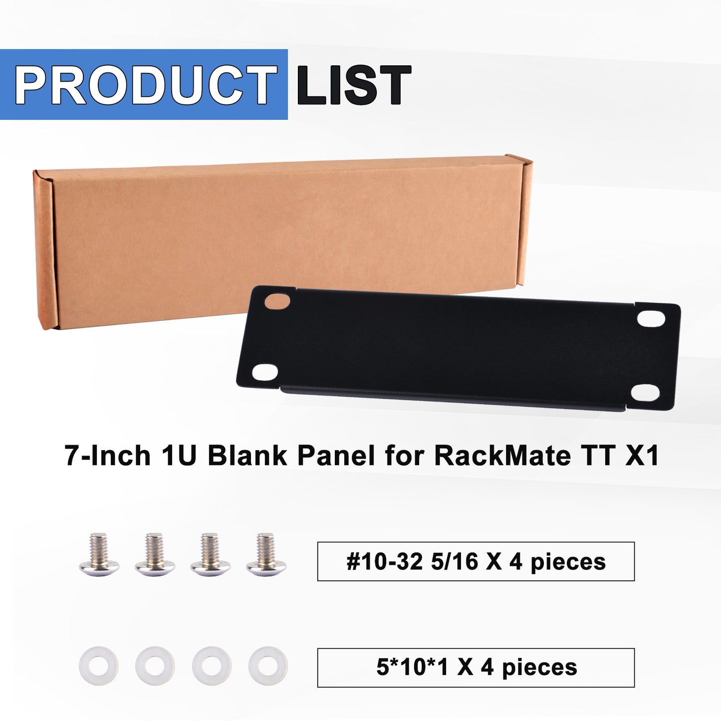 DeskPi RackMate 7-Inch 1U Blank Panel for TT Server Rack/Network Cabinet