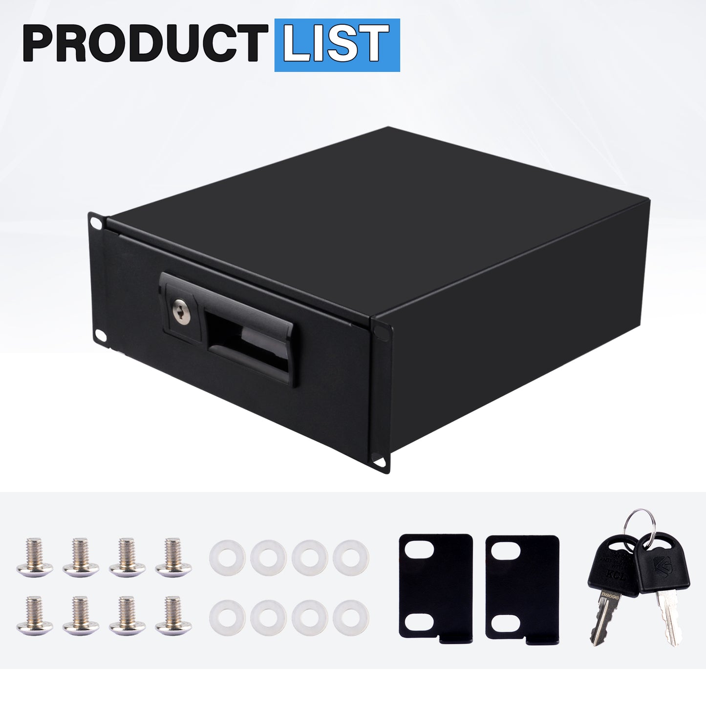 DeskPi RackMate 2U Rackmount Lockable Drawer, 10 Inch Server Cabinet Case Rack Mount for T2 Server Cabinets