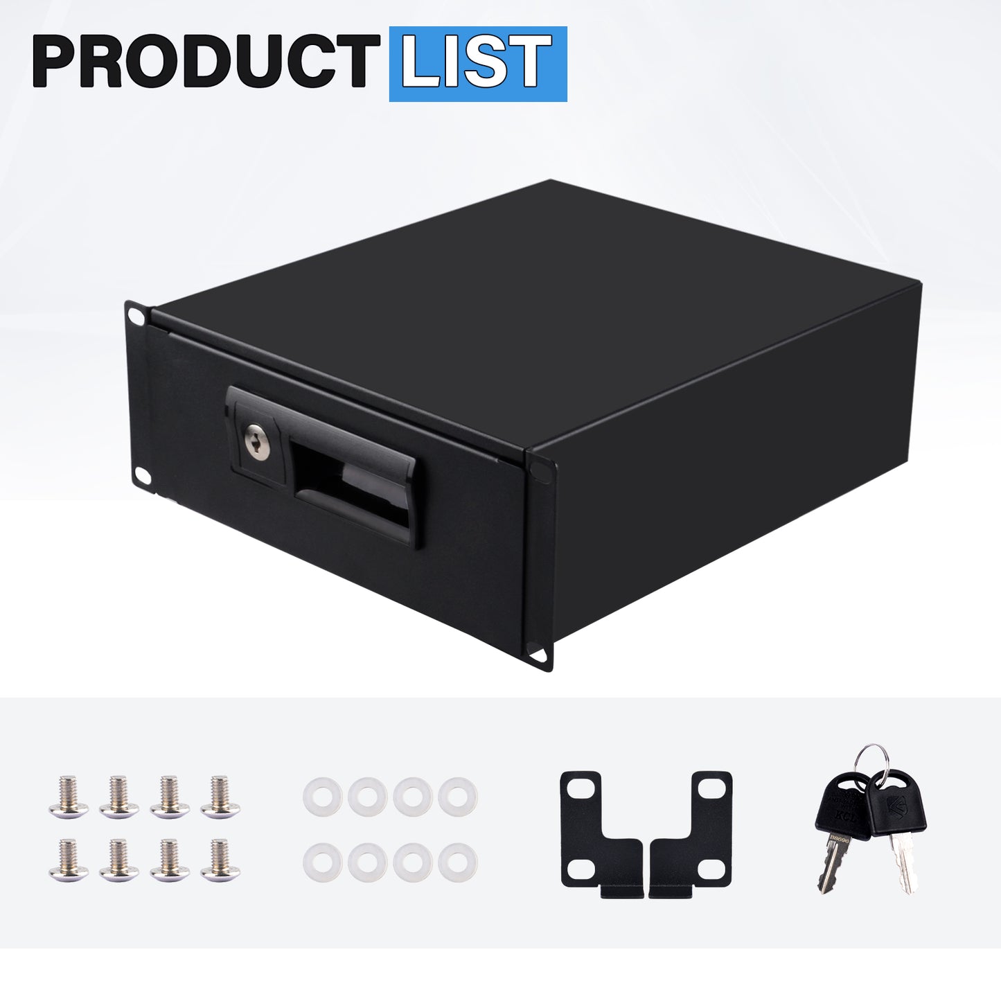 DeskPi RackMate 2U Rackmount Lockable Drawer, 10 Inch Server Cabinet Case Rack Mount for T2 Server Cabinets