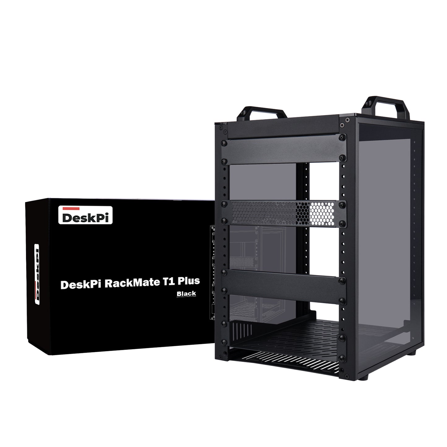 DeskPi RackMate T1-Plus Rackmount, 10-inch 8U Server Cabinet for Network, Servers, Audio and Video Equipment