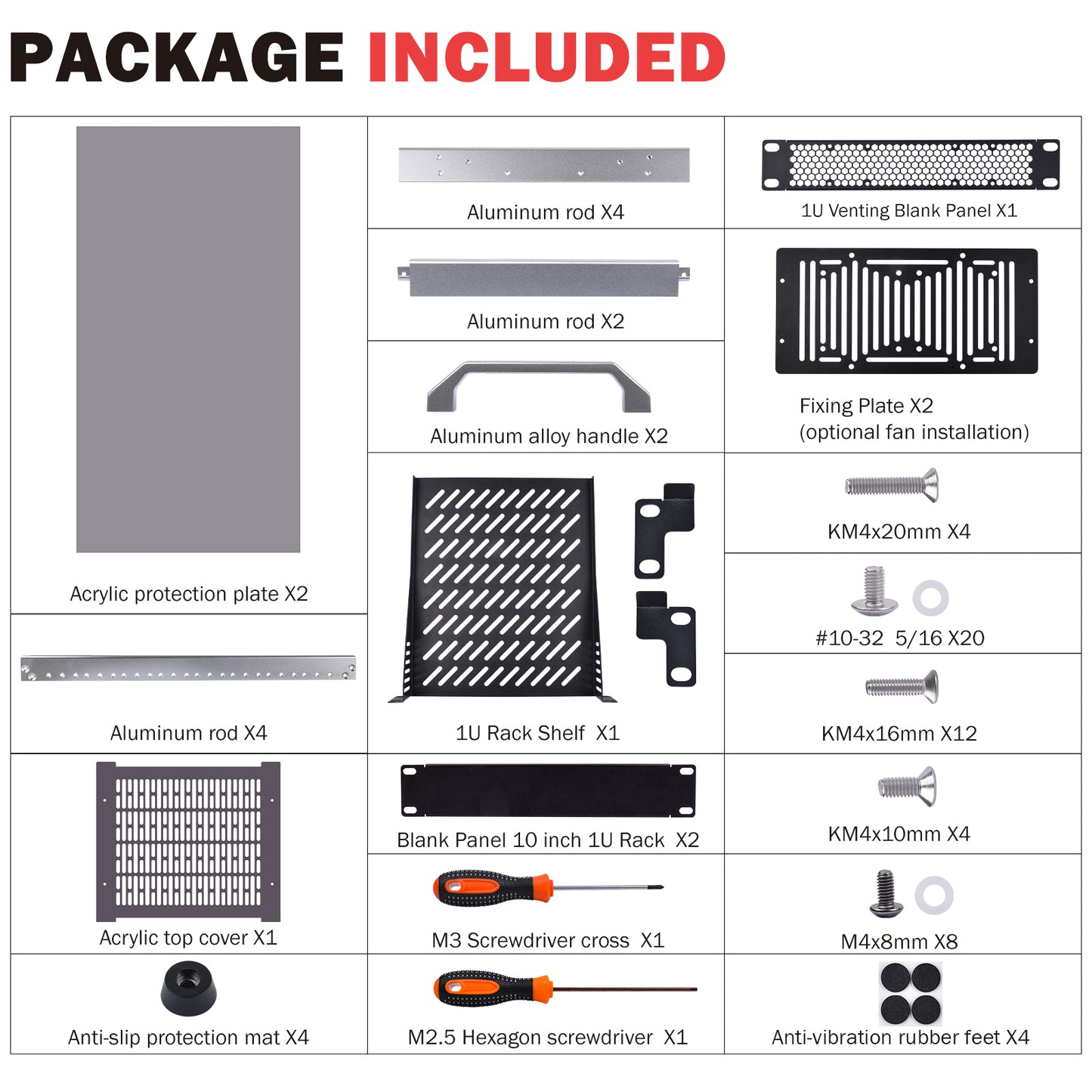 DeskPi RackMate T1-Plus Rackmount, 10-inch 8U Server Cabinet for Network, Servers, Audio and Video Equipment