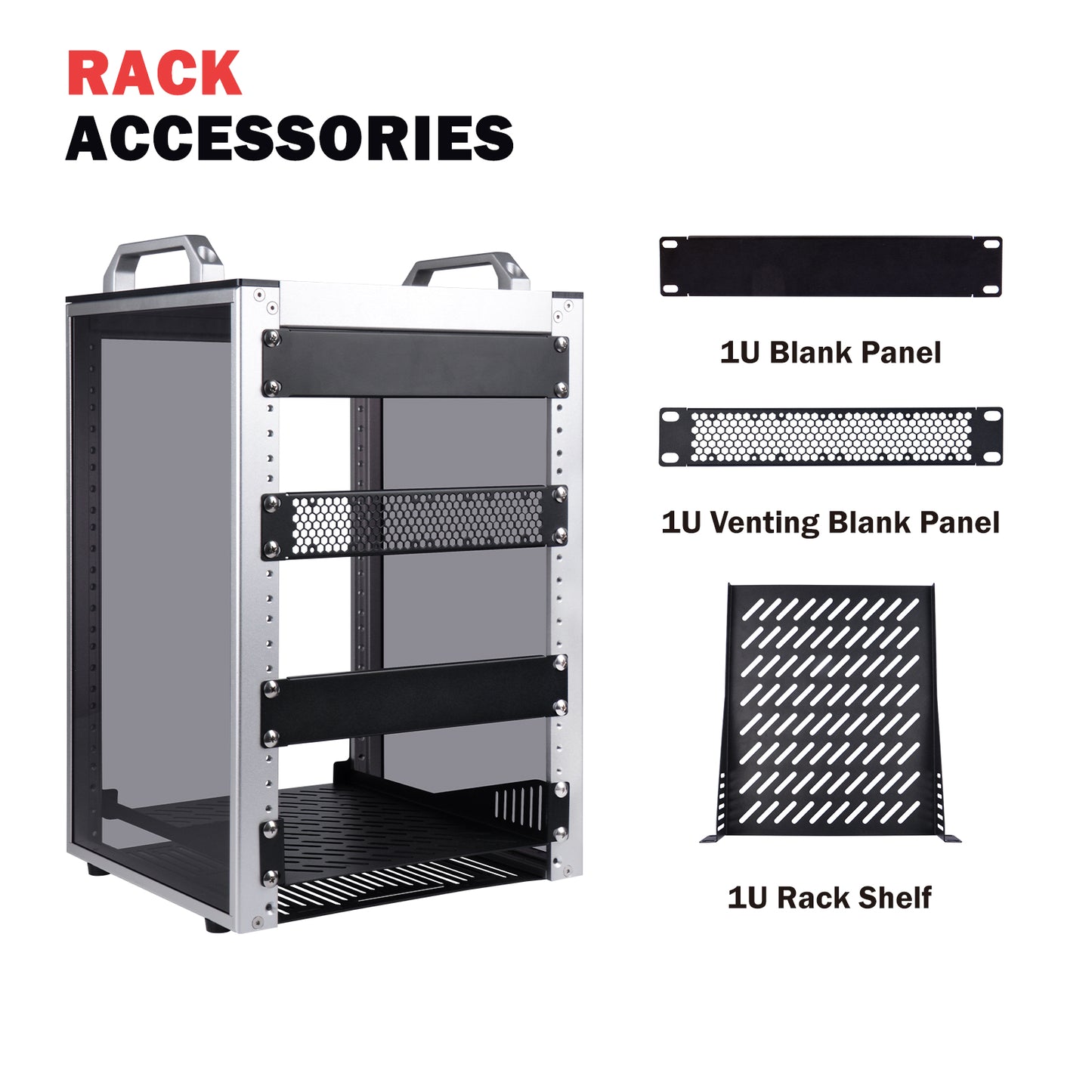 DeskPi RackMate T1-Plus Rackmount, 10-inch 8U Server Cabinet for Network, Servers, Audio and Video Equipment