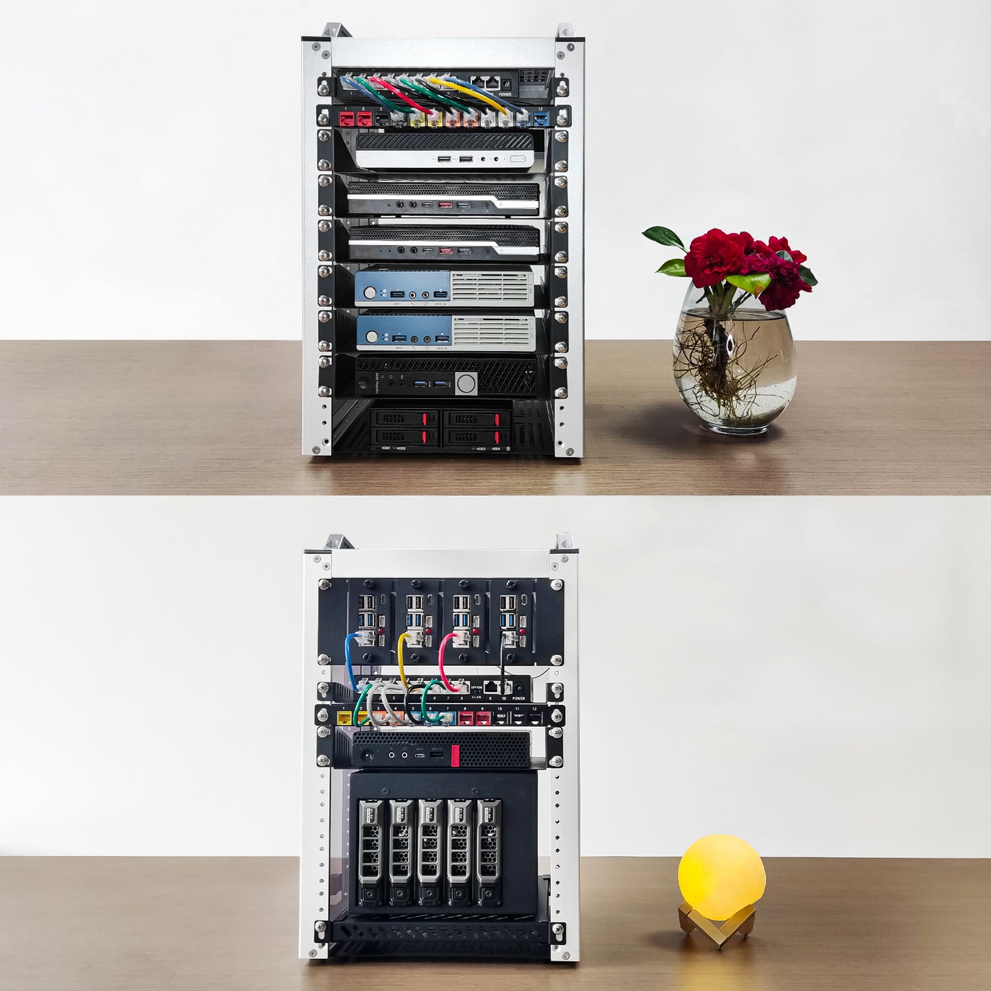 DeskPi RackMate T1-Plus Rackmount, 10-inch 8U Server Cabinet for Network, Servers, Audio and Video Equipment