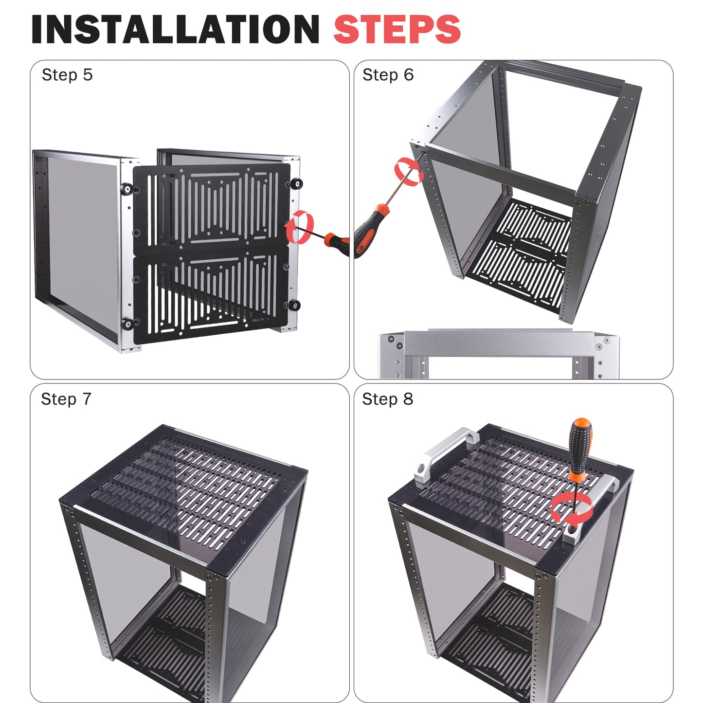 DeskPi RackMate T1-Plus Rackmount, 10-inch 8U Server Cabinet for Network, Servers, Audio and Video Equipment