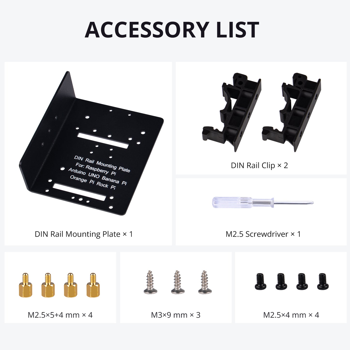 DeskPi DIN Rail Mounting Plate for Raspberry Pi & Expansion, Metal Bracket For SBCs & Development Boards