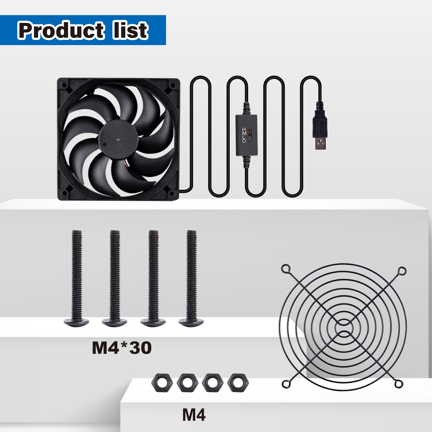 DeskPi RackMate Accessories DC 12V Cooling Fan for T0/T1/T2 Server Cabinet