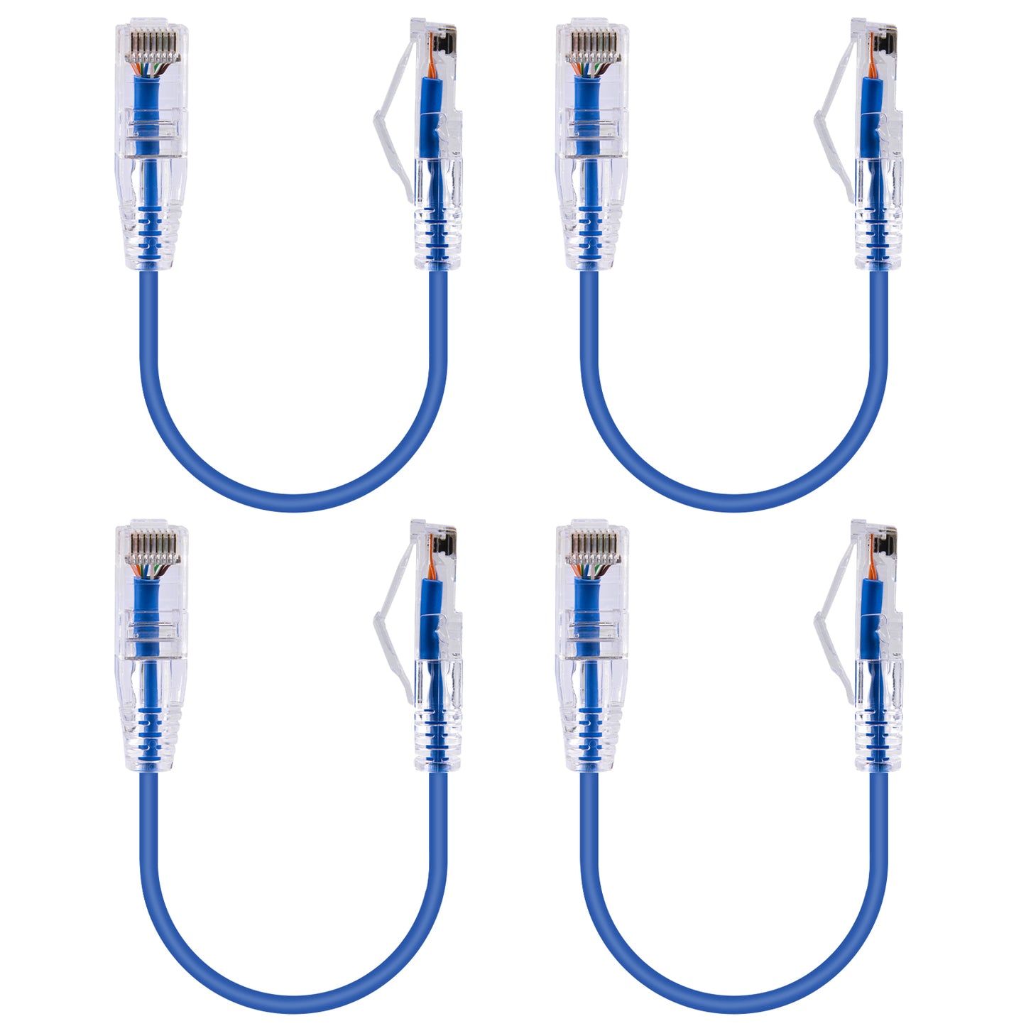 6-Pack 3.8mm*0.2m Barrier-free Short Shielded Cat6A Ethernet Cable -- Colorful