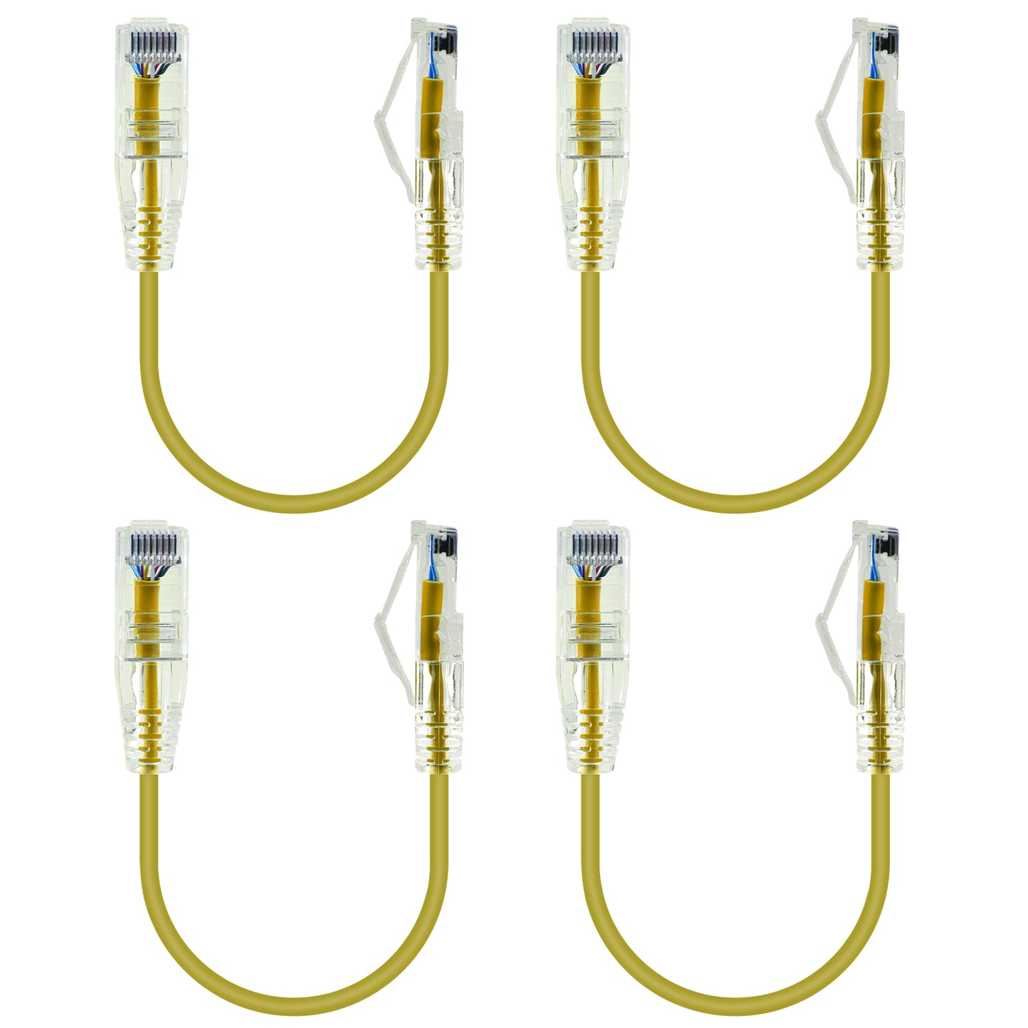 6-Pack 3.8mm*0.2m Barrier-free Short Shielded Cat6A Ethernet Cable -- Colorful