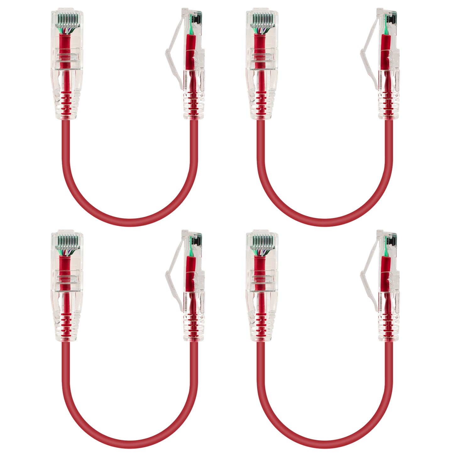 6-Pack 3.8mm*0.2m Barrier-free Short Shielded Cat6A Ethernet Cable -- Colorful