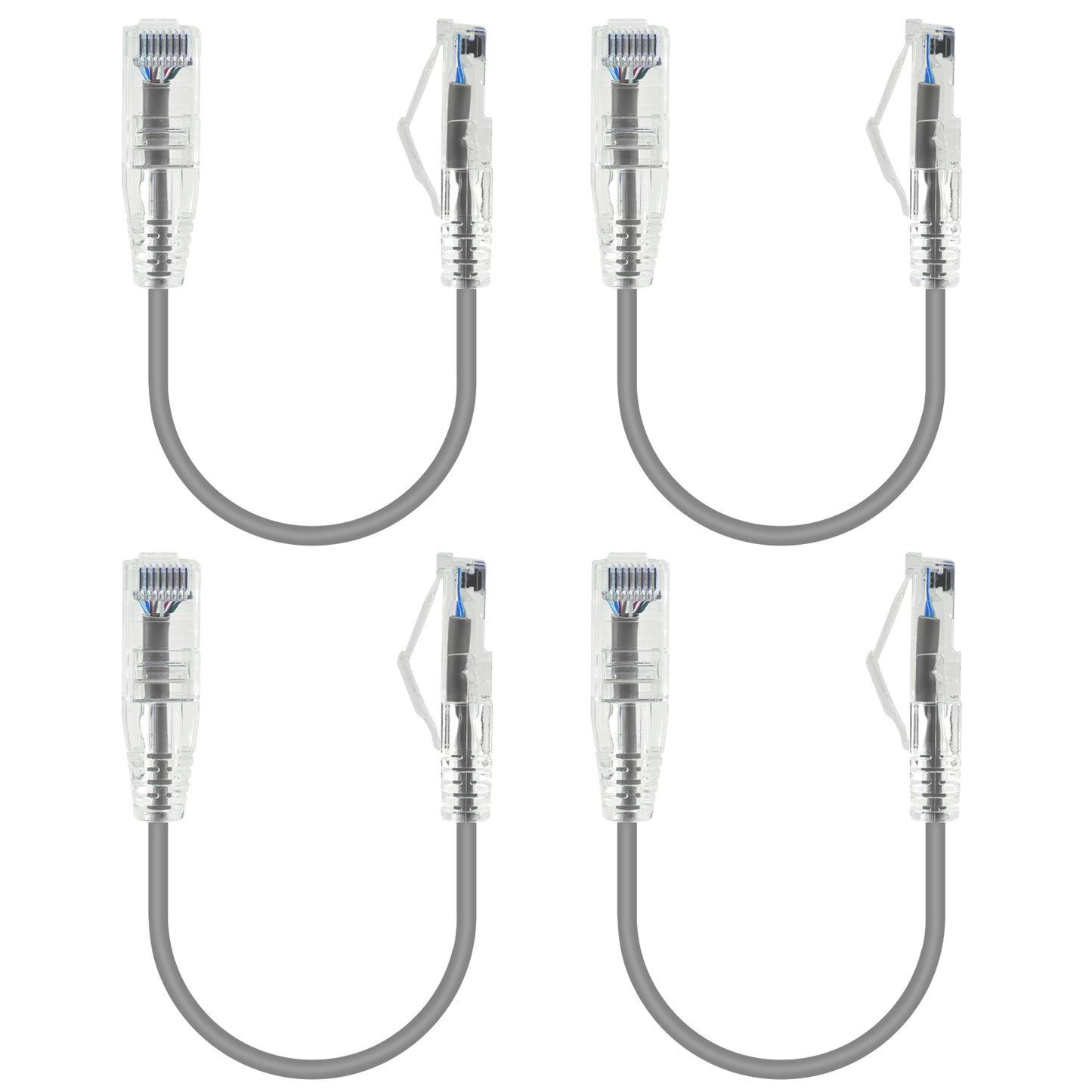 6-Pack 3.8mm*0.2m Barrier-free Short Shielded Cat6A Ethernet Cable -- Colorful