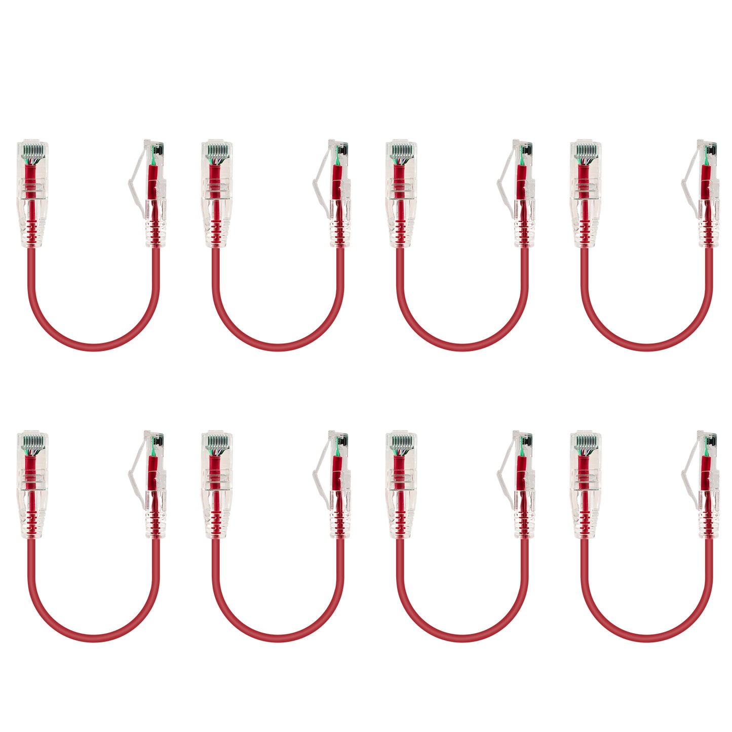 6-Pack 3.8mm*0.2m Barrier-free Short Shielded Cat6A Ethernet Cable -- Colorful