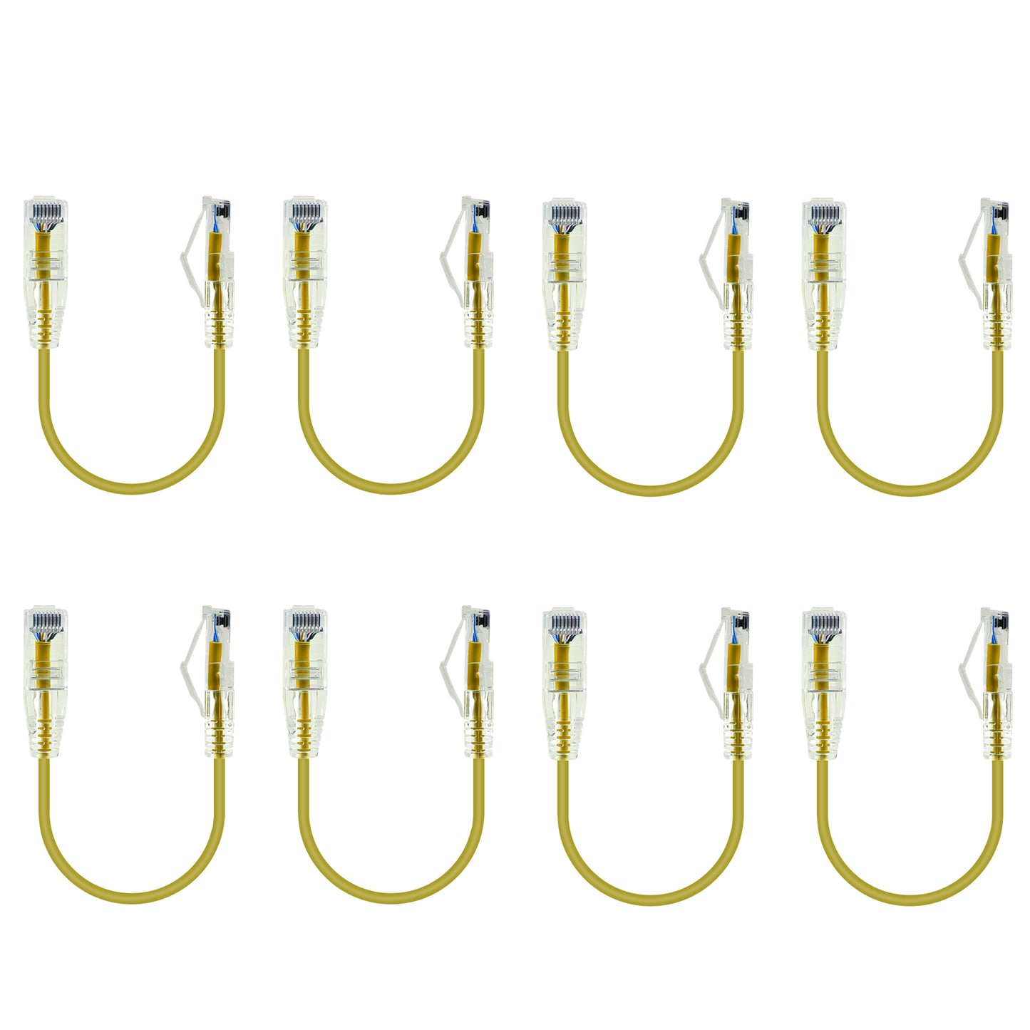 6-Pack 3.8mm*0.2m Barrier-free Short Shielded Cat6A Ethernet Cable -- Colorful