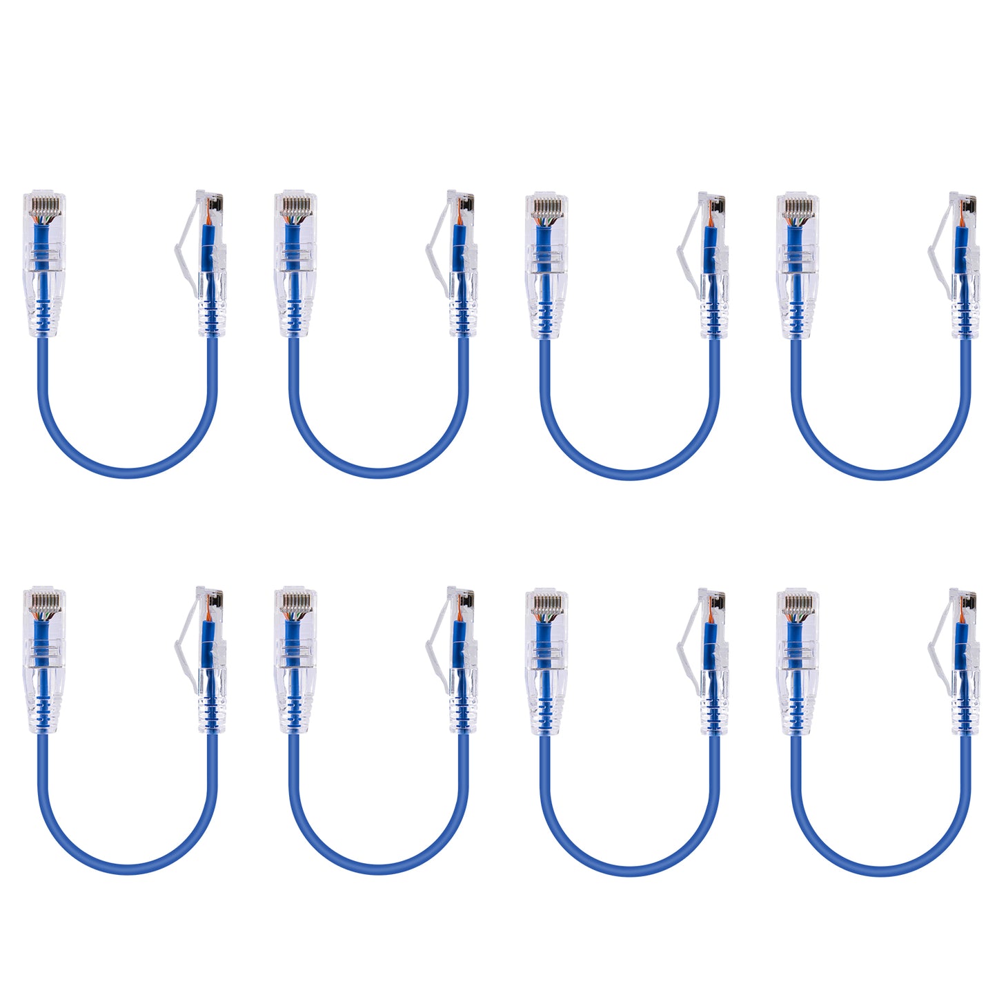 6-Pack 3.8mm*0.2m Barrier-free Short Shielded Cat6A Ethernet Cable -- Colorful